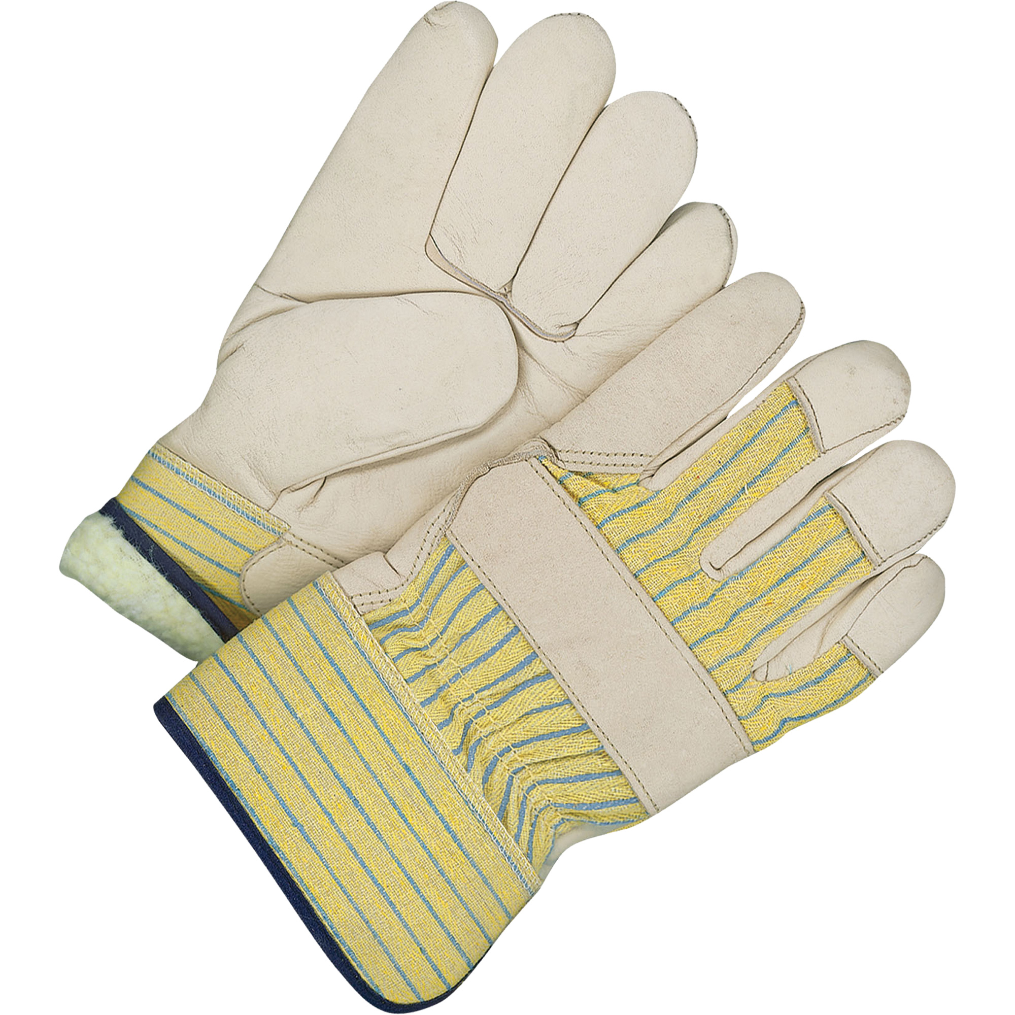 Gants d'ajusteur classiques, Taille unique, Paume en Cuir fleur de vache, Doublure en Peluche d'acrylique