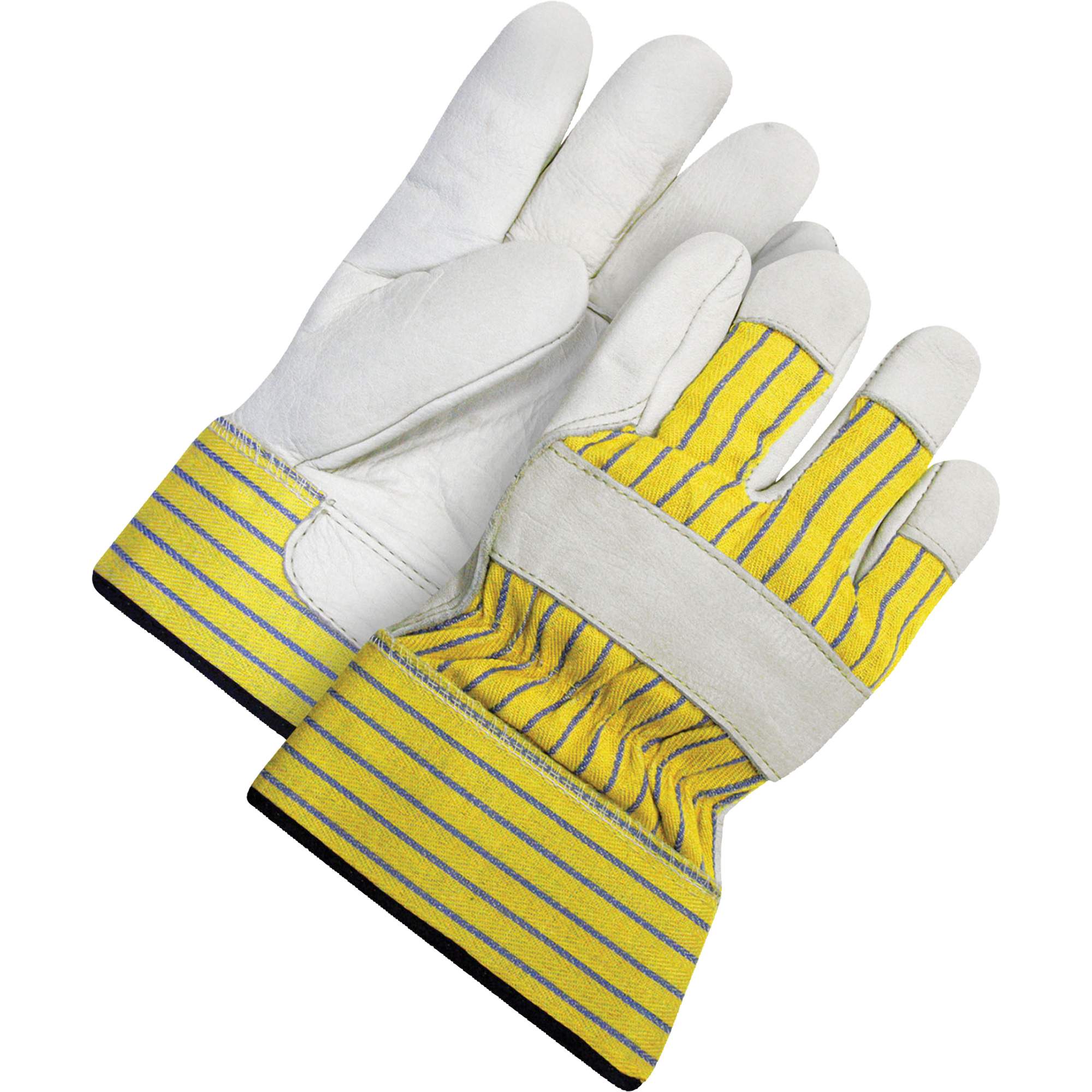 Gants d'ajusteur doublés avec poignet de sécurité, 2T-Grand, Paume en Cuir fleur de vache, Doublure en Peluche d'acrylique