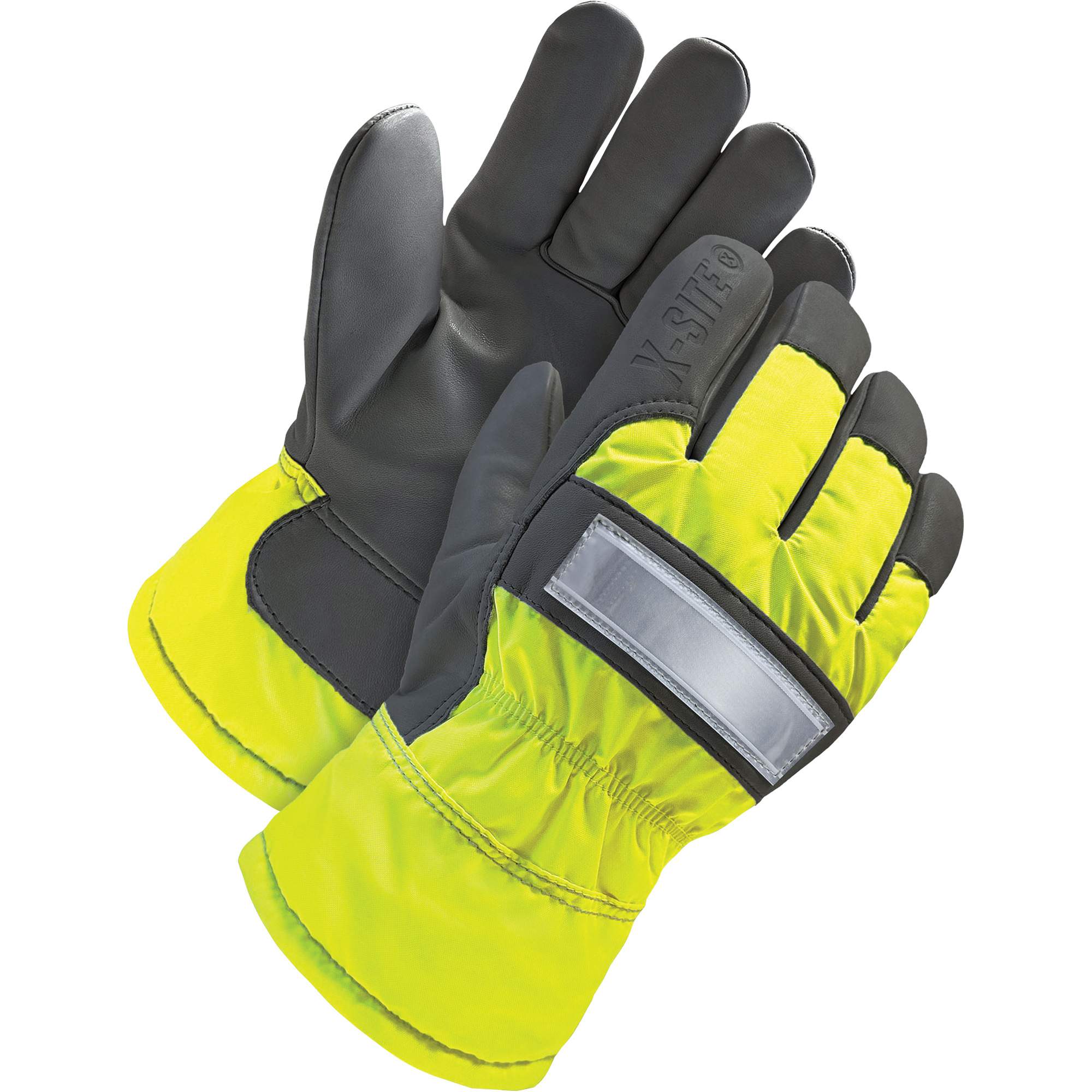 Gants d'ajusteur haute-visibilité, T-Grand, Paume en Cuir fleur de chèvre, Doublure en ThinsulateMC
