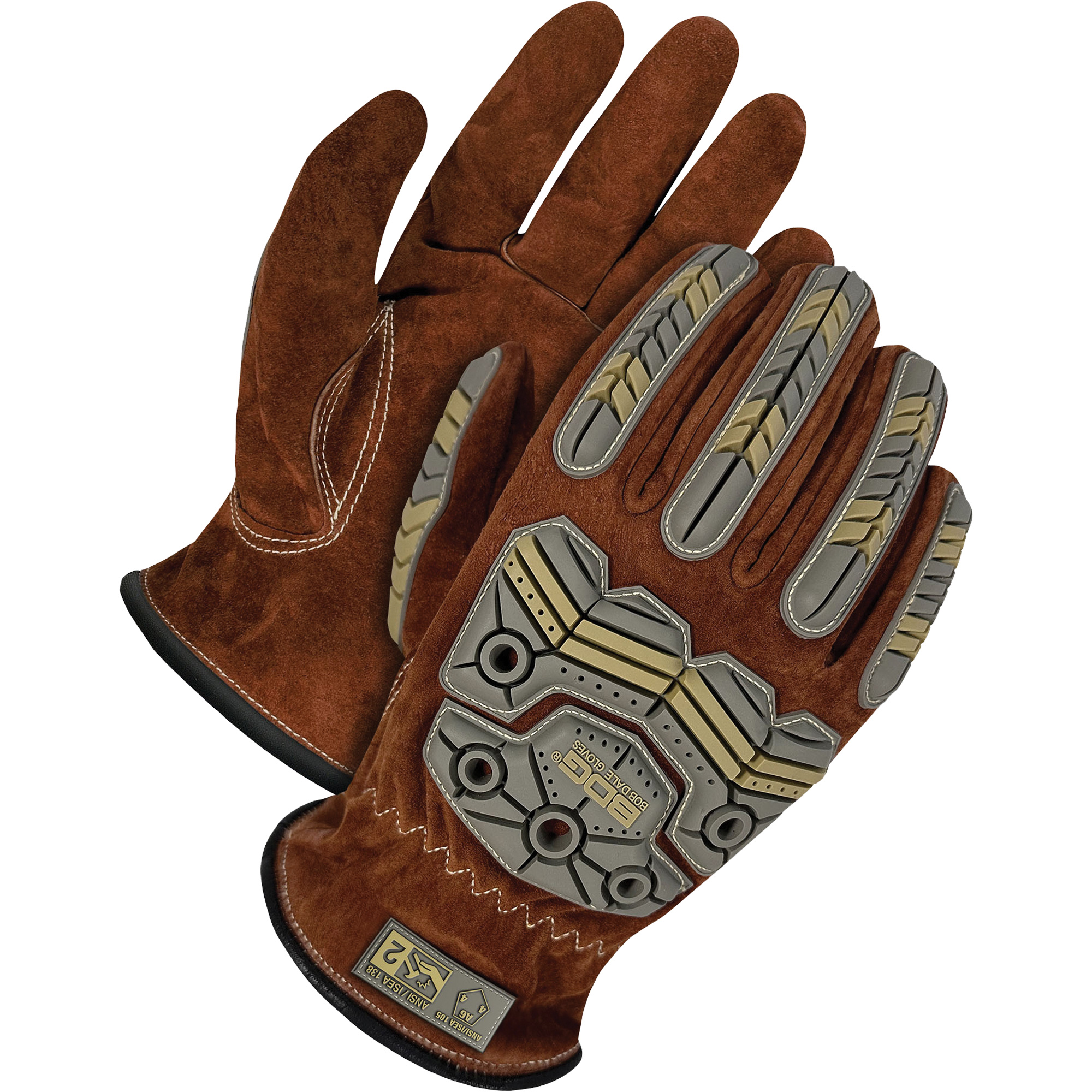 Gants de conducteur classiques réversibles à grain, 2T-Grand, Paume en Cuir fleur de porc