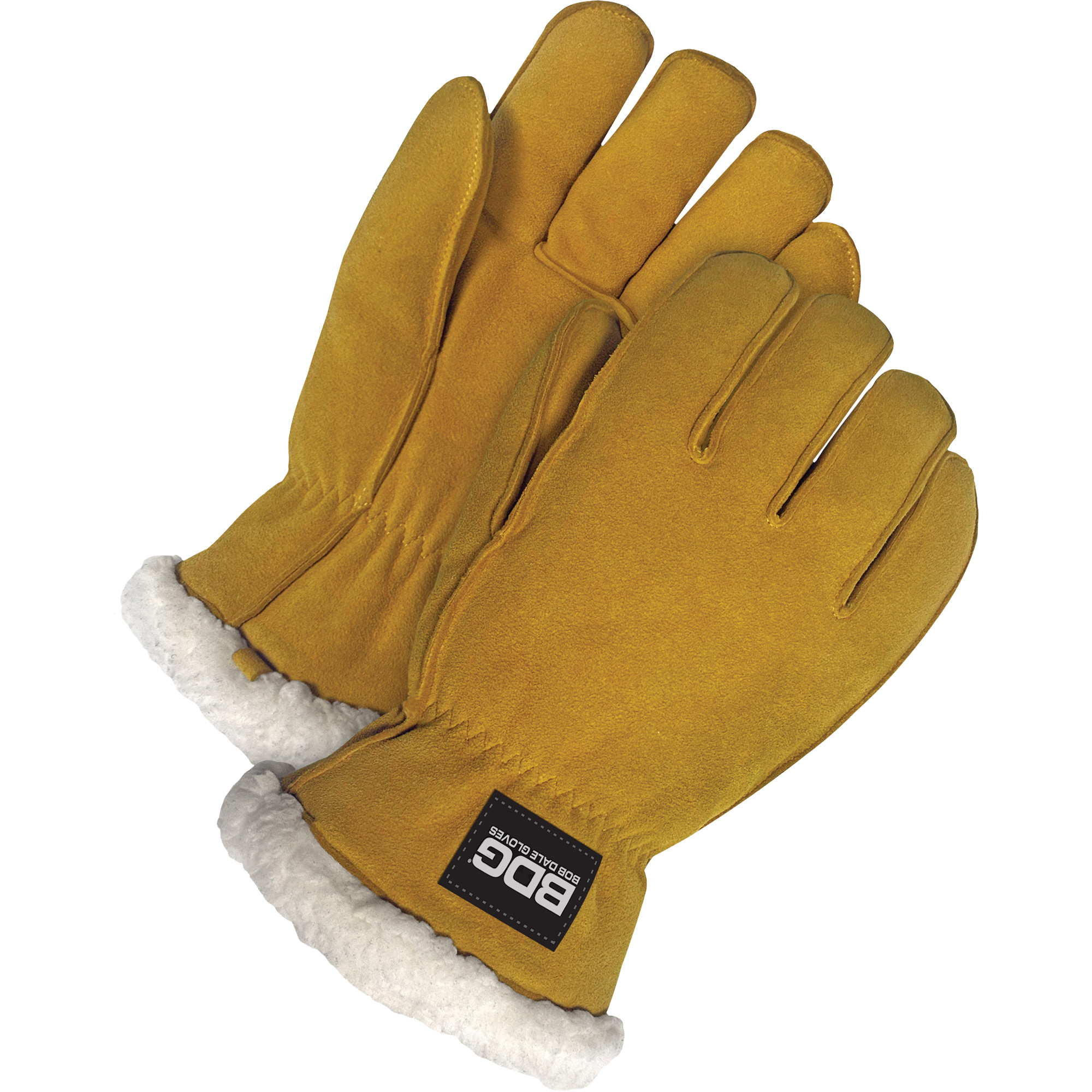 Gants de conducteur, Grand, Paume en Cuir de daim refendu, Tissu-laine