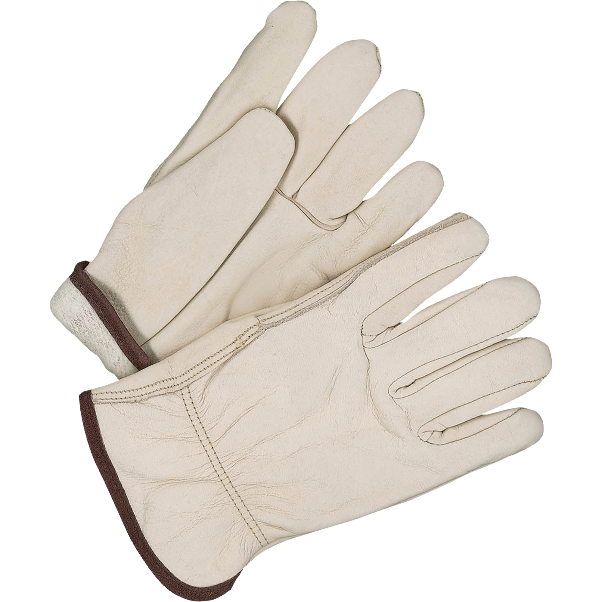 Gants de conducteur traditionnels, 13, Paume en Cuir fleur de vache, Molleton