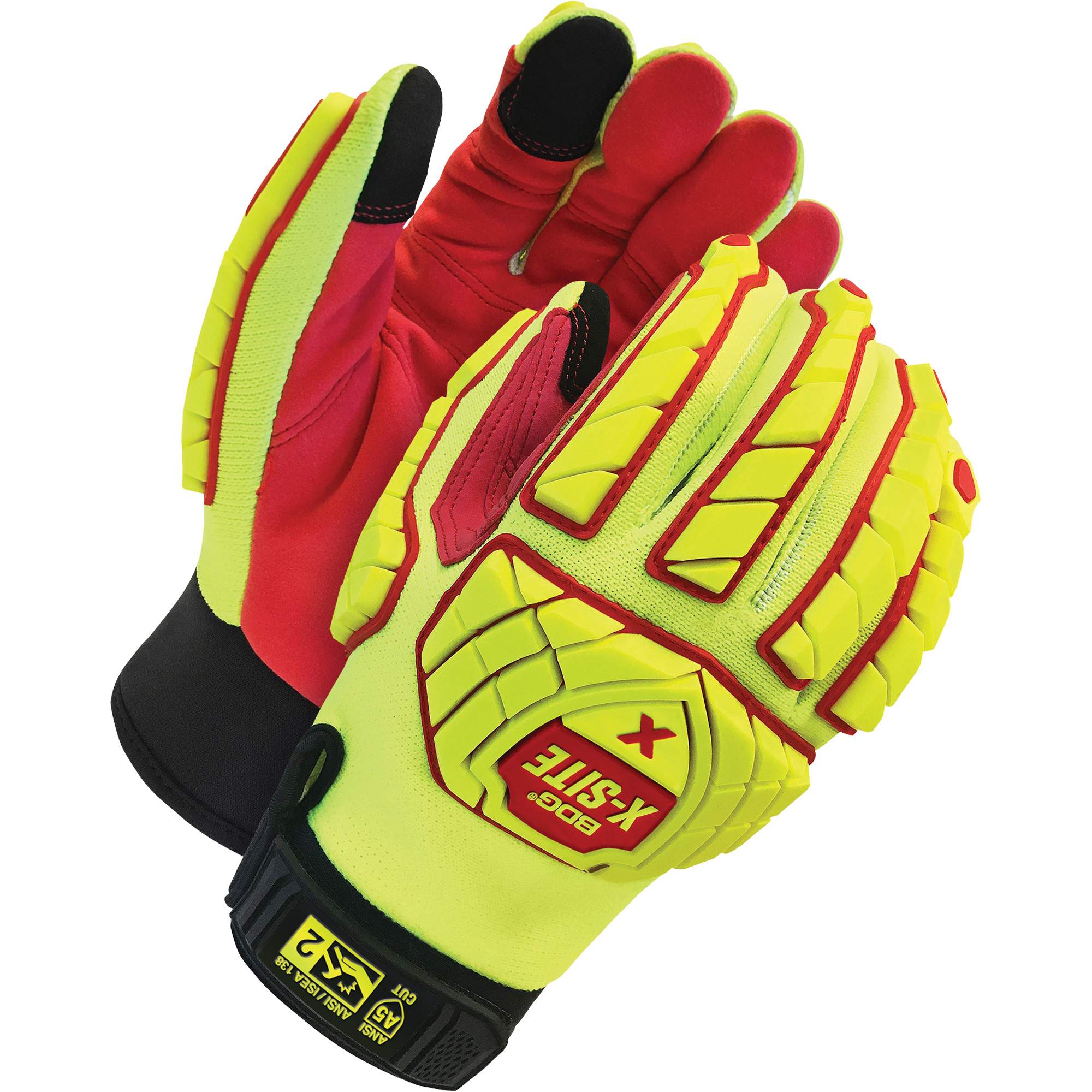 Gants de performance pour mécaniciens antichocs en microfibre, Taille T-Grand, Enveloppe en Spandex, ASTM ANSI niveau A5