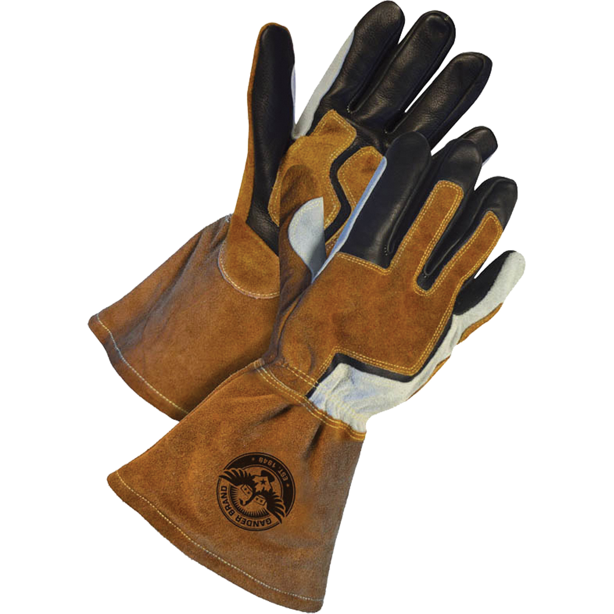 Gants de soudage à l'arc MIG Gander Brand, Cuir fleur de vache, Taille T-Grand