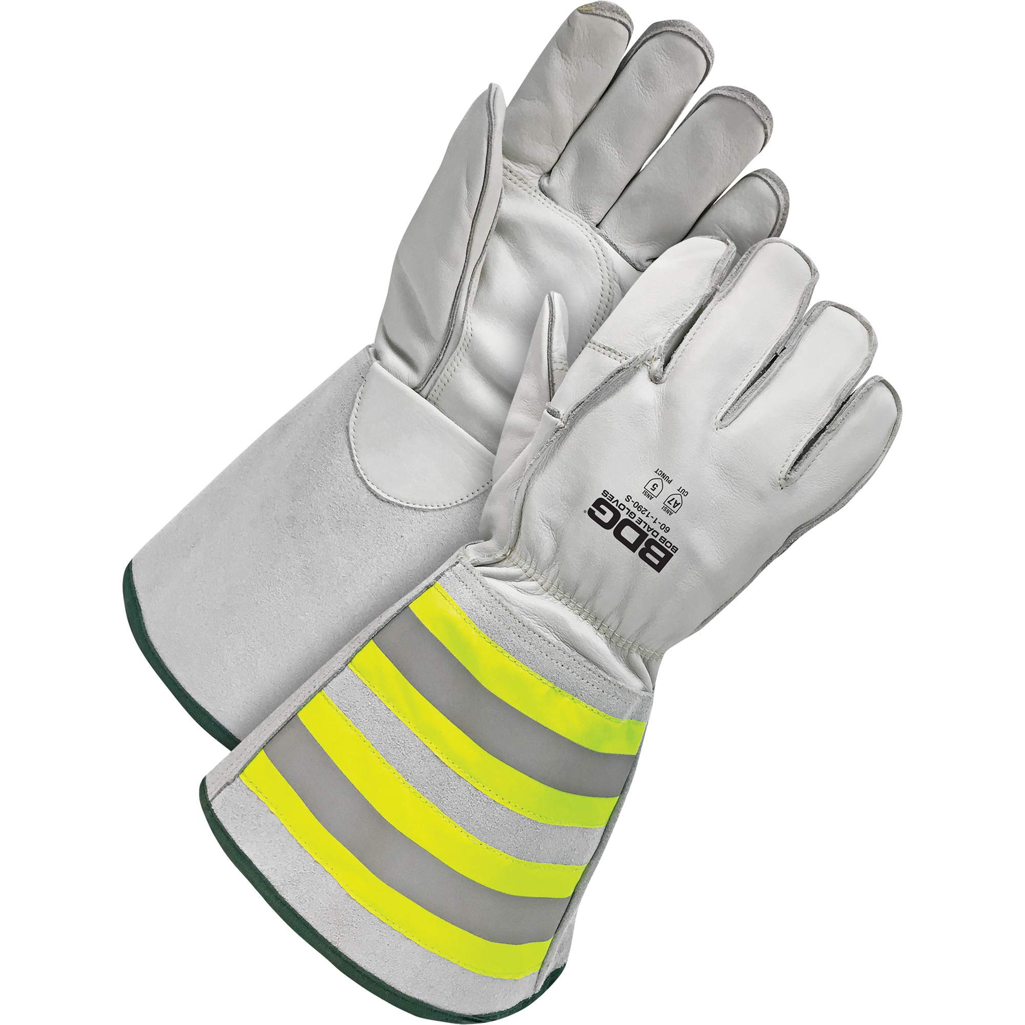 Gants de travail avec poignet de 6,25", Taille 2T-Grand, Enveloppe en Cuir de vache, ASTM ANSI niveau A7