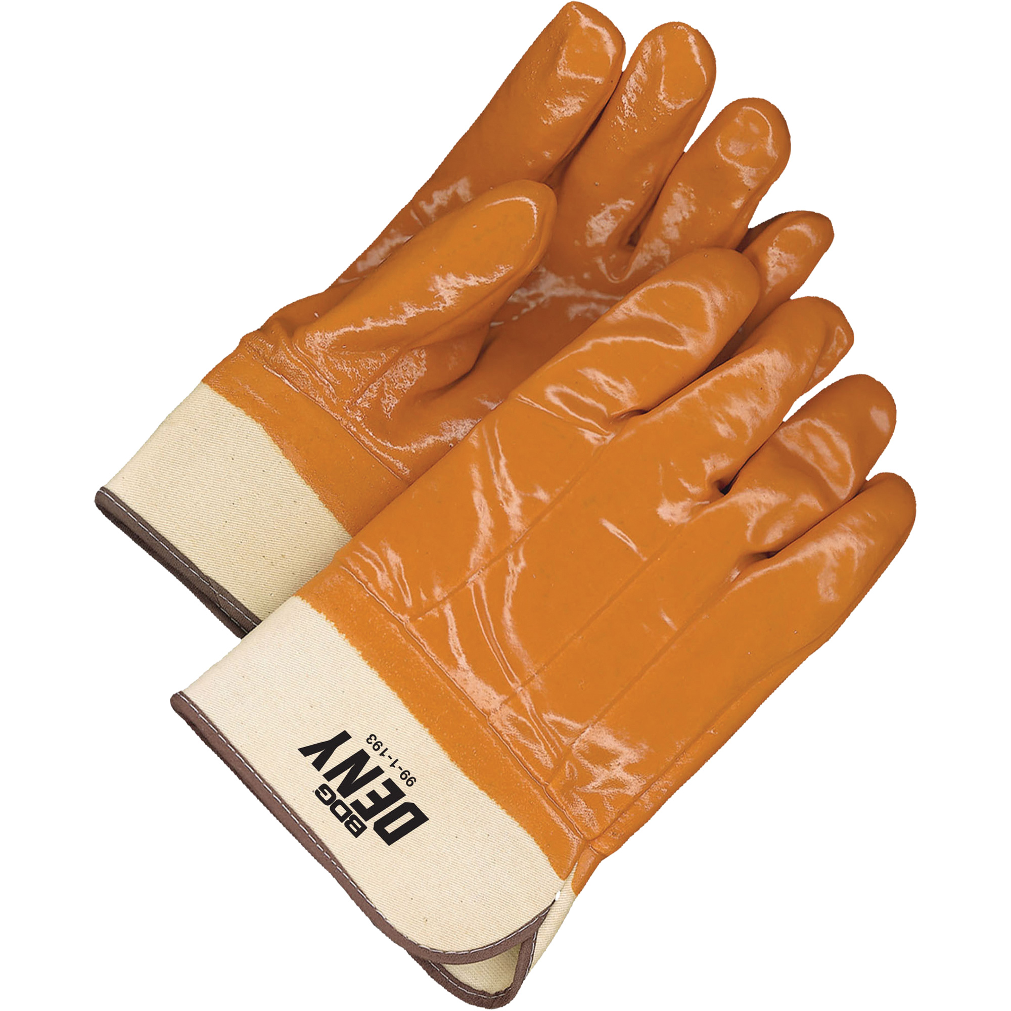 Gants DenyMC avec poignet de sécurité, Taille unique, Rêvetement PVC, Enveloppe en Coton
