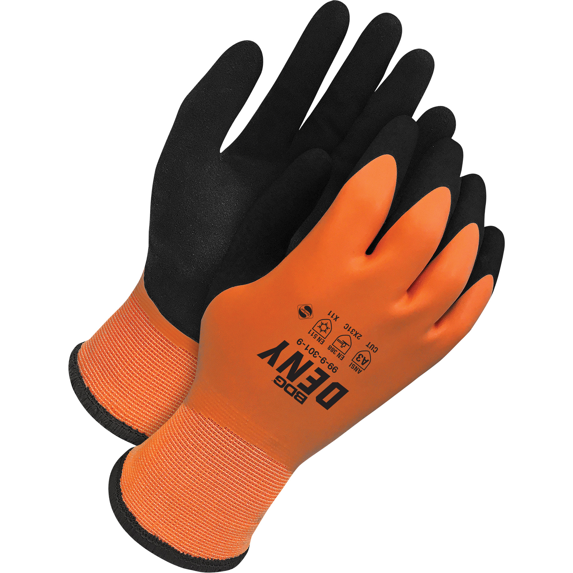 Gants doublés résistants aux coupures et aux liquides DenyMC, Taille 10, Calibre 15, Revêtement Mousse de nitrile/Latex de caoutchouc, Enveloppe en Nylon, ASTM ANSI niveau A3/EN 388 niveau C