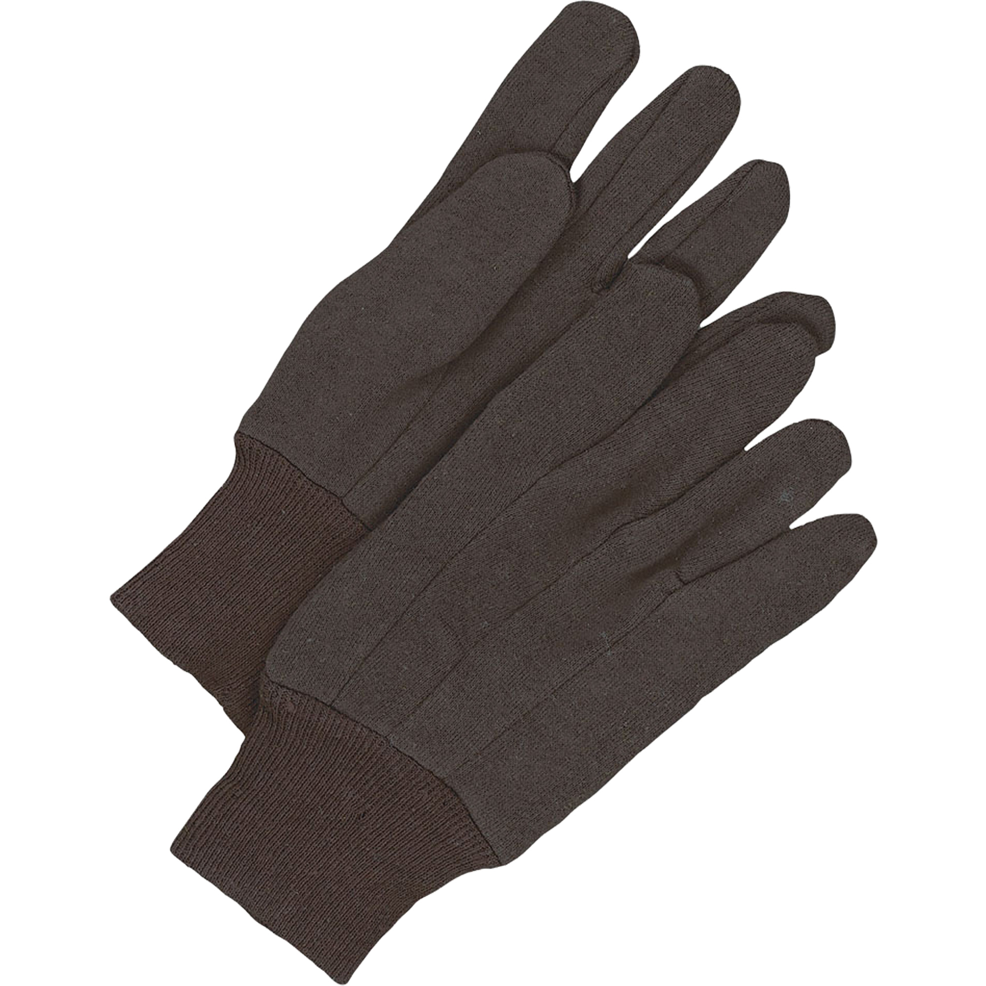Gants en jersey classiques, Taille unique, Brun, Non doublé, Poignet en tricot