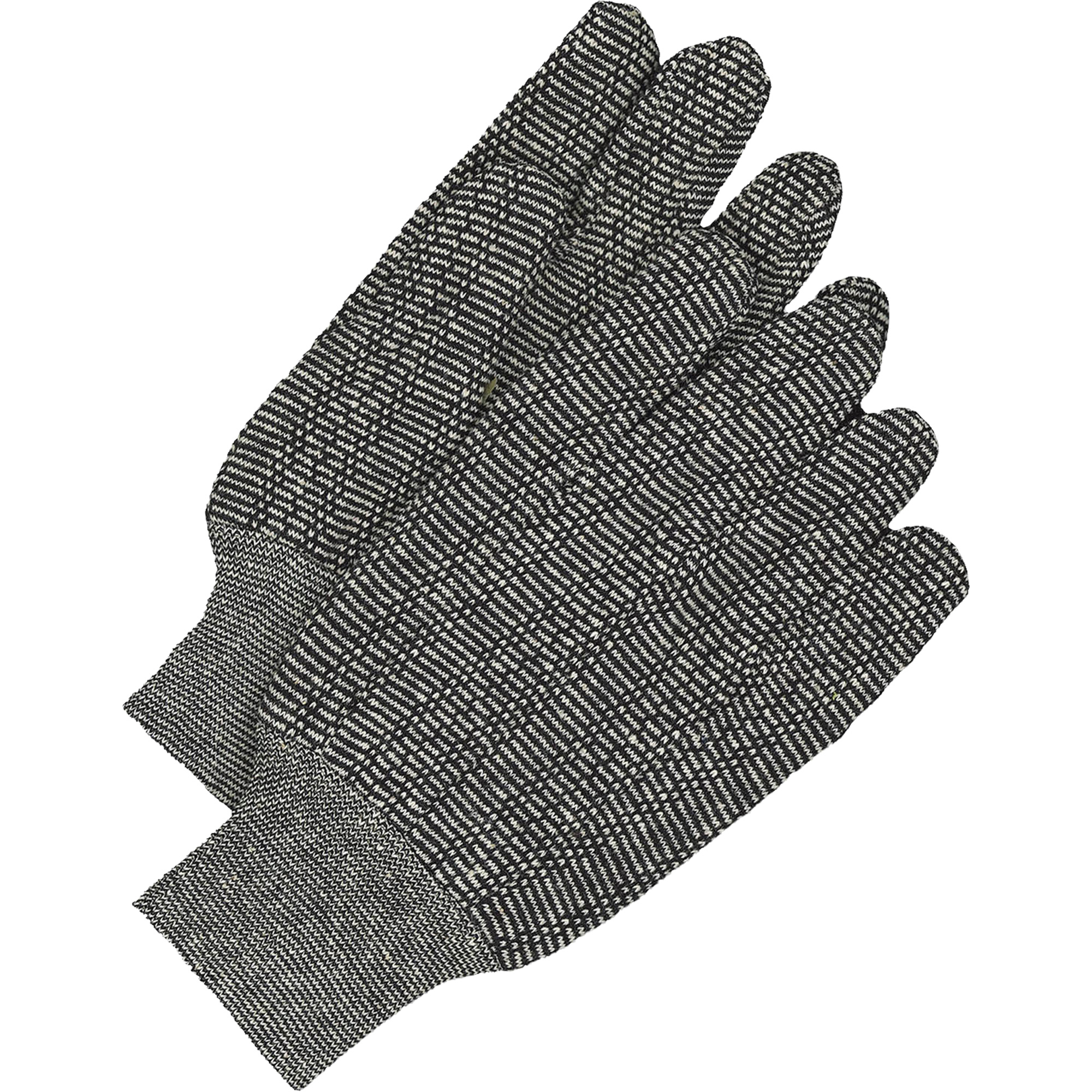 Gants en jersey classiques, Taille unique, Poivre et sel, Non doublé, Poignet en tricot