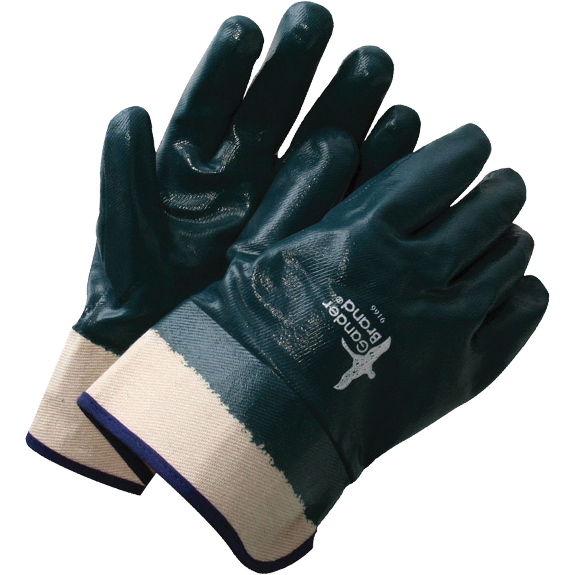 Gants enduits DenyMC avec poignet de sécurité, Taille unique, Rêvetement Nitrile, Enveloppe en Coton