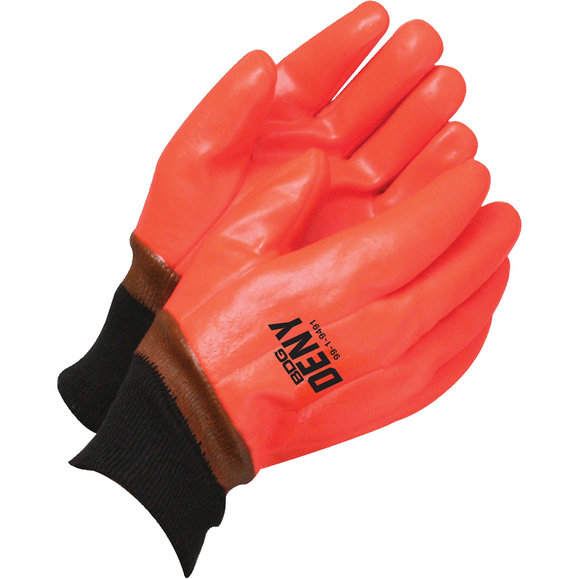 Gants enduits DenyMC avec poignet en tricot, Taille unique, Rêvetement PVC, Enveloppe en Mousse/Coton
