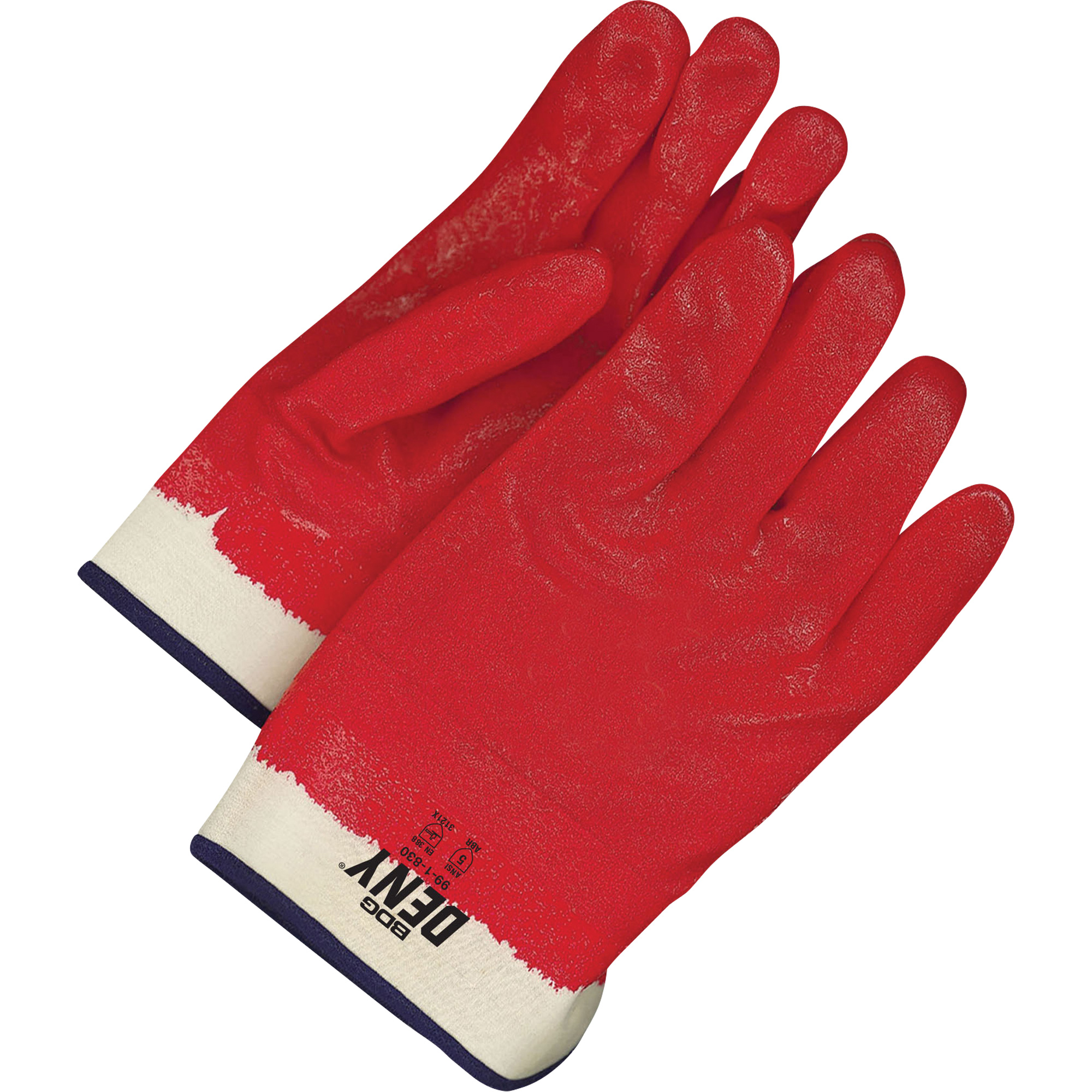 Gants enduits DenyMC, Taille unique, Rêvetement PVC, Enveloppe en Coton