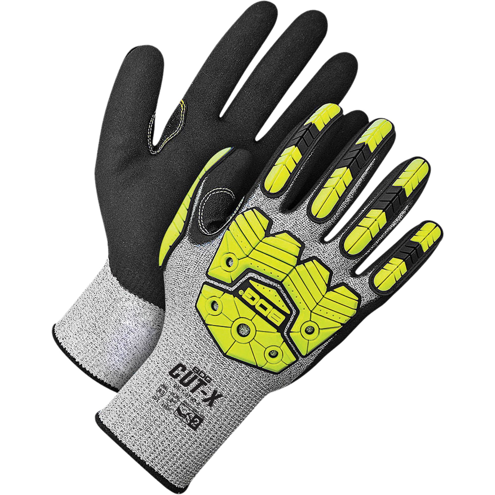 Gants enduits en tricot synthétique, Taille 2T-Grand/11, Calibre 13, Revêtement Mousse de nitrile, Enveloppe en PEHP, EN 388 niveau 5