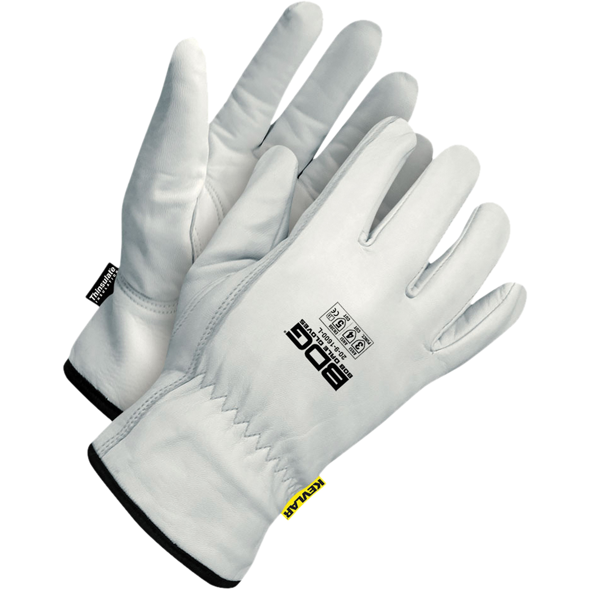 Gants pour conducteur isothermes résistant aux coupures, 2T-Grand, Paume en Cuir fleur de chèvre, ThinsulateMC