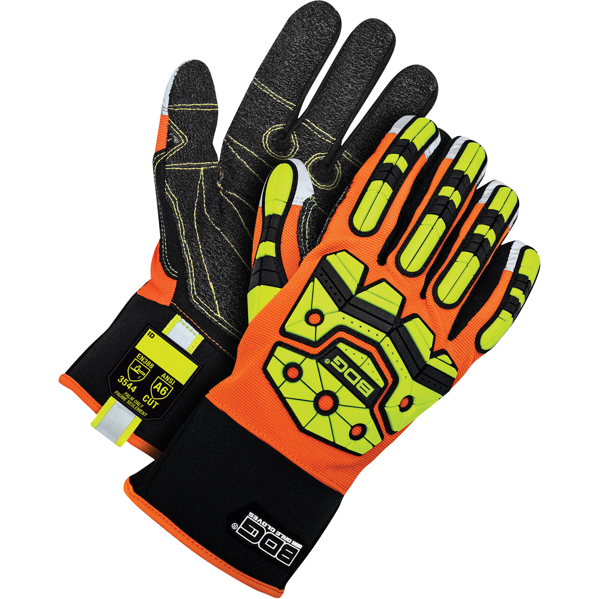 Gants pour mécanicien X-SiteMC résistant aux chocs et à la coupe, 2T-Grand, Paume en Synthétique, Poignet À enfiler