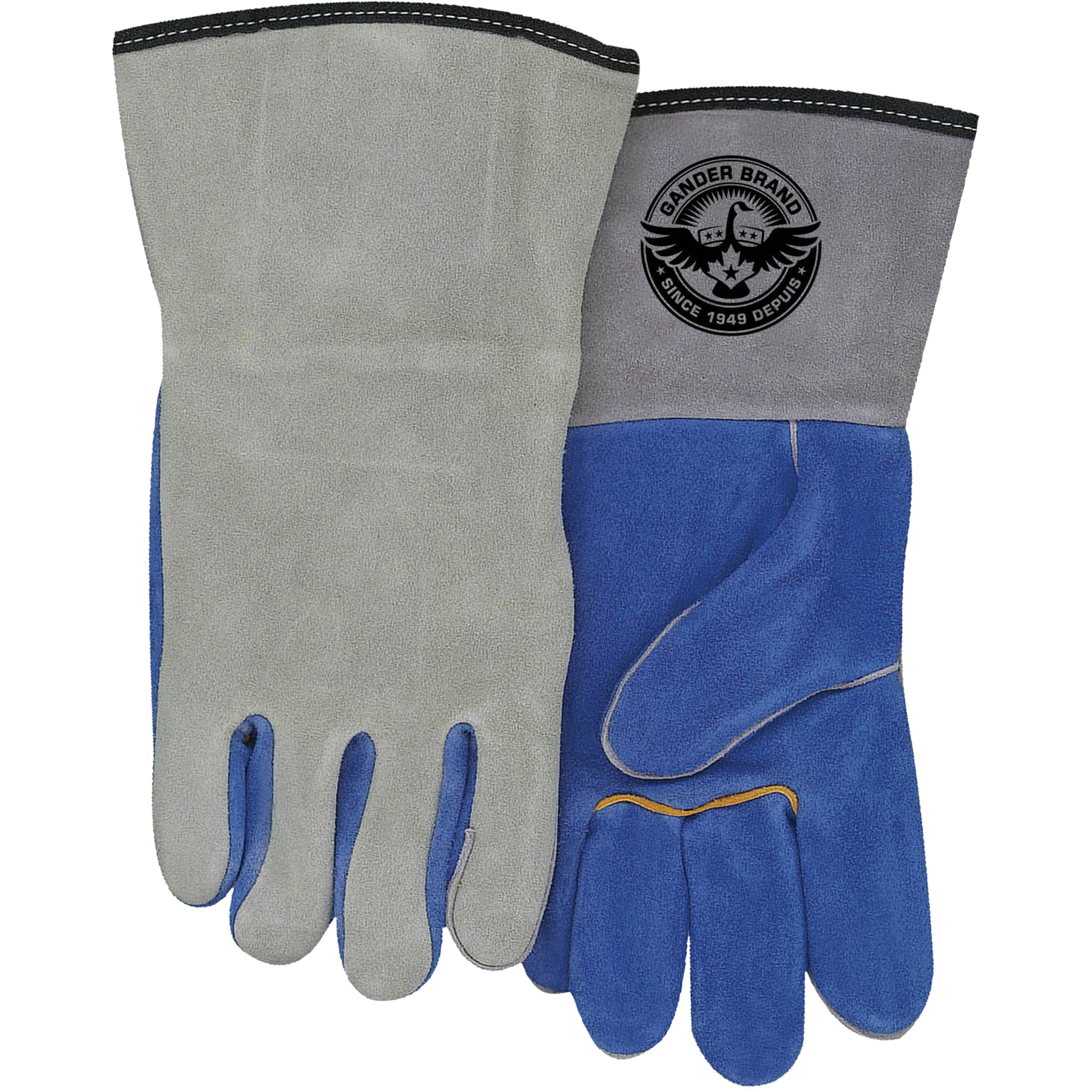 Gants pour soudeur avec manchette, Cuir de vache refendu, Taille Taille unique