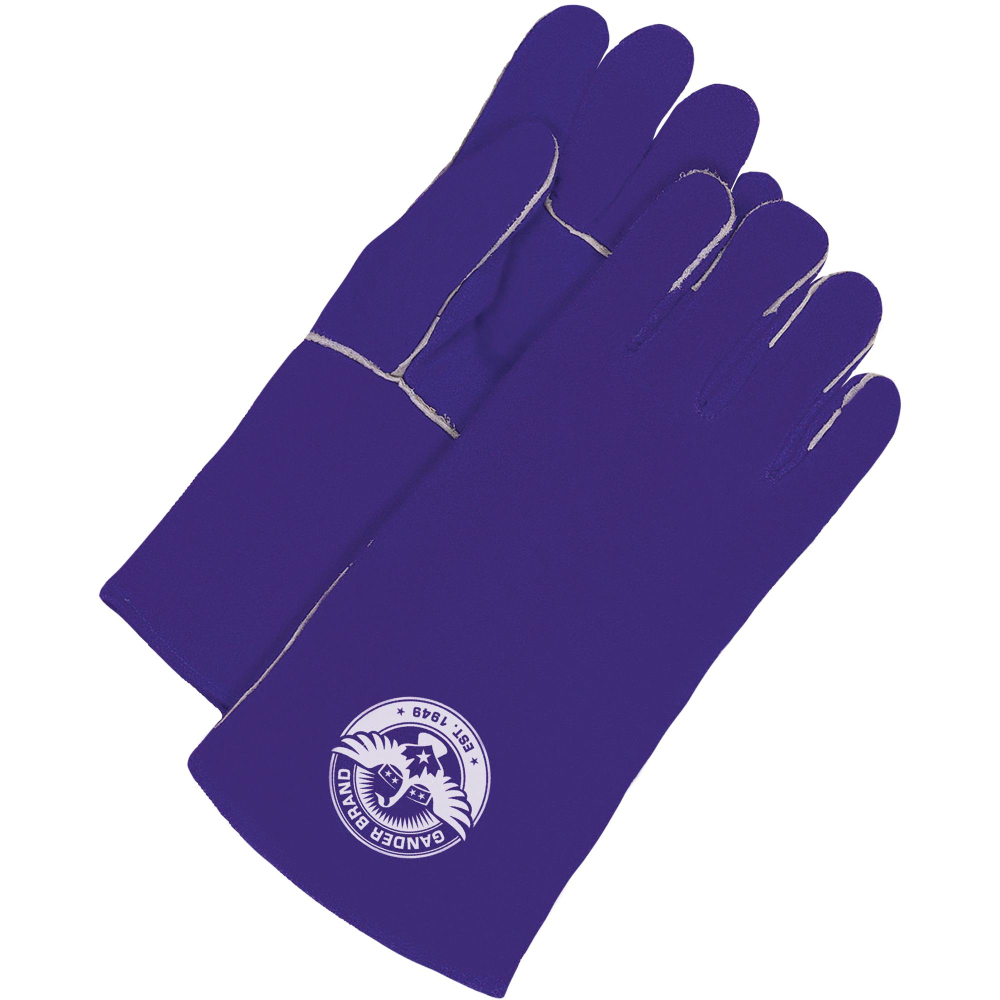 Gants pour soudeur de marque Gander avec manchette, Cuir de vache refendu, Taille Taille unique