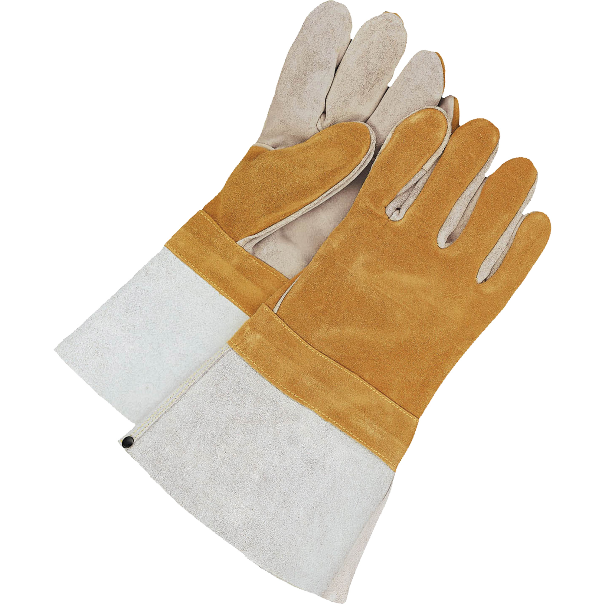 Gants pour soudeur de marque Gander avec poignet de 5", Cuir de vache refendu, Taille Moyen