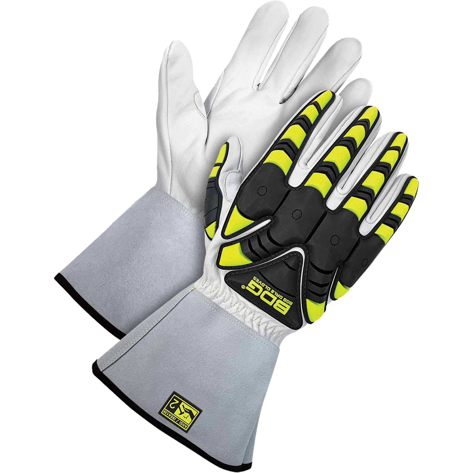 Gants résistants aux chocs DenyMC, Petit, Paume en Chèvre, Poignet Manchette