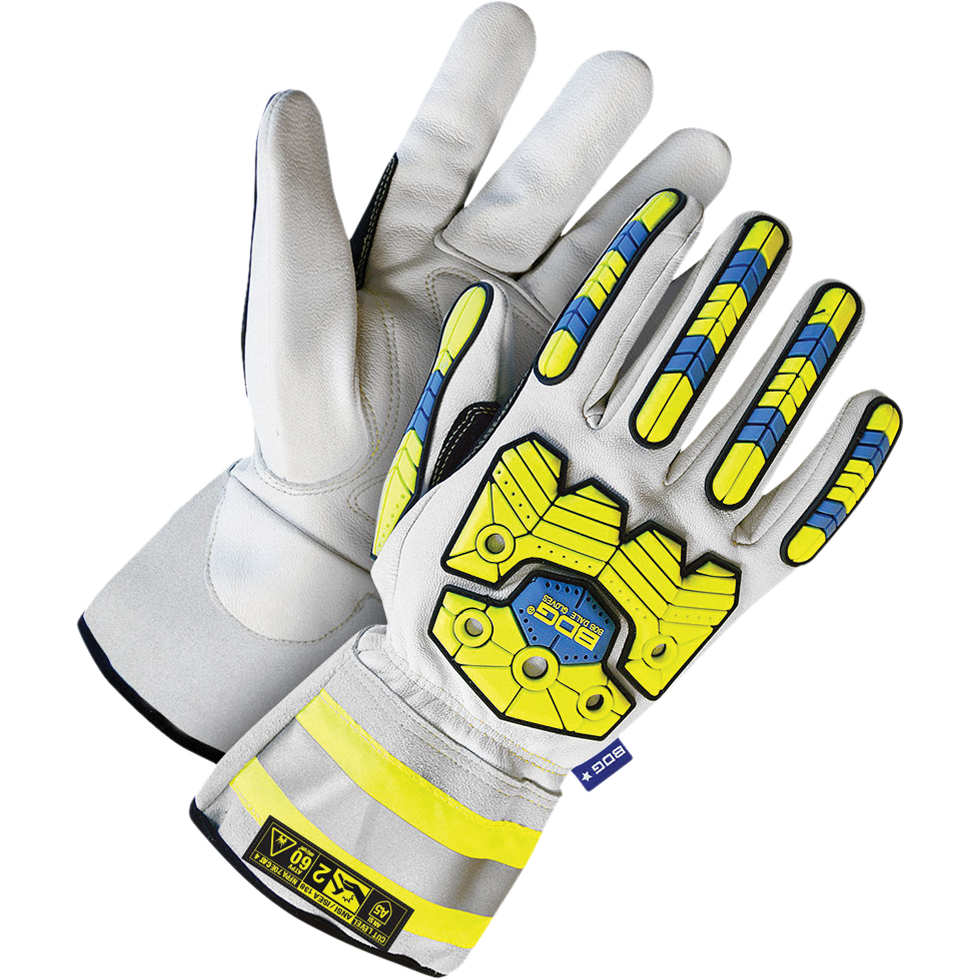 Gants spécialisés antichocs haute performance, 3T-Grand, Paume en Chèvre/Cuir fleur, Poignet À enfiler