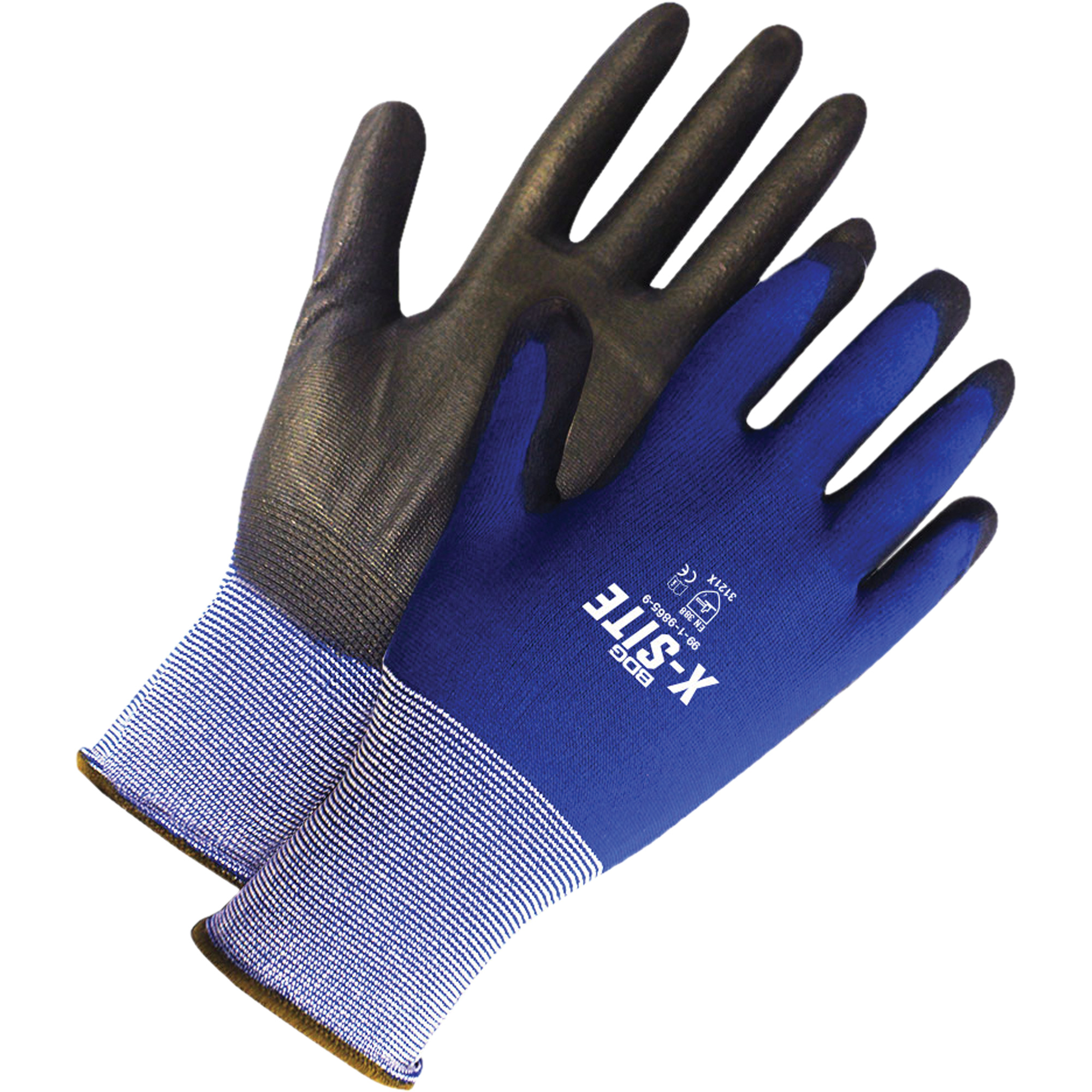 Gants synthétiques enduits, 8, Rêvetement Polyuréthane, Calibre 13, Enveloppe en Nylon