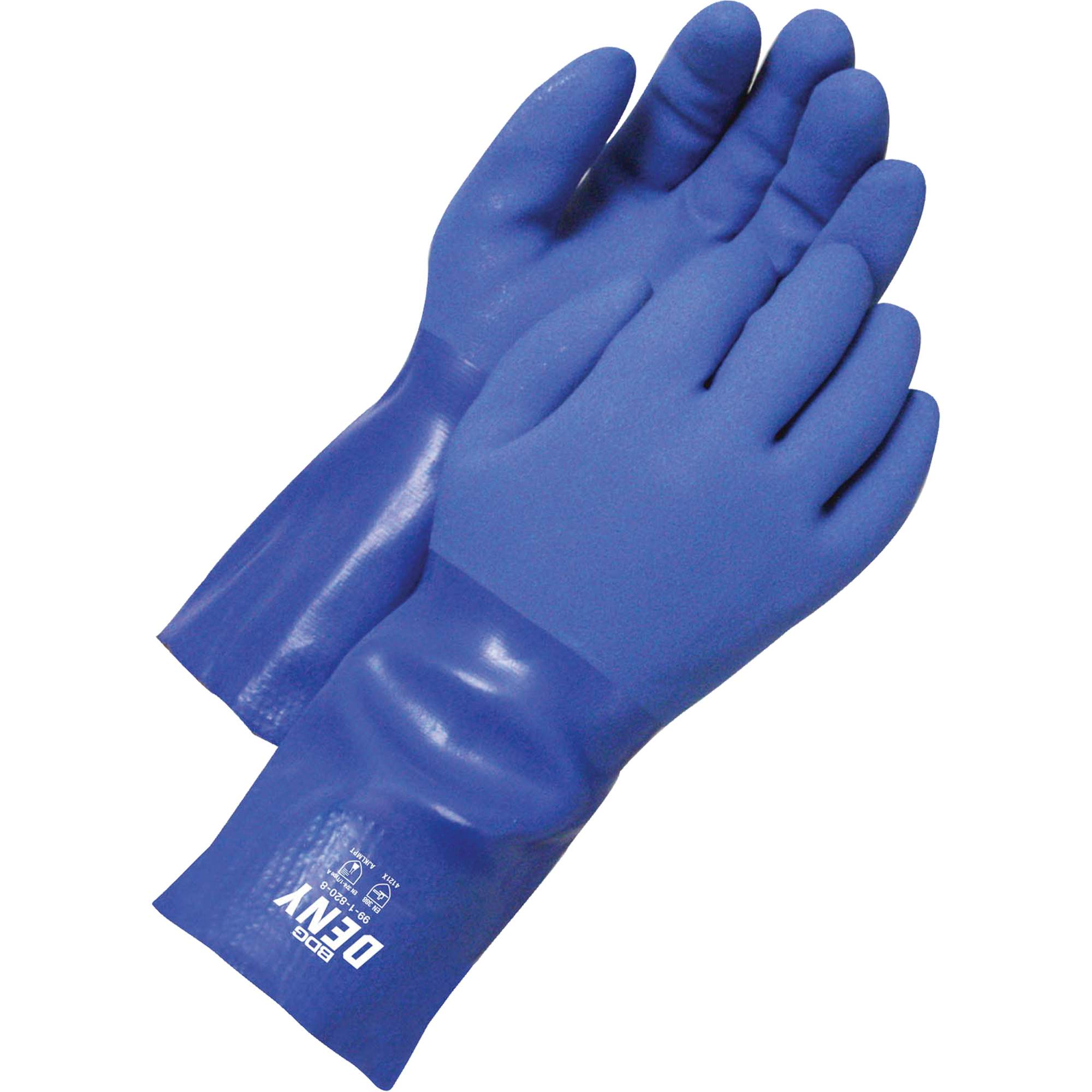 Gants texturés, Taille 12, 12" lo, PVC, Doublure en Coton