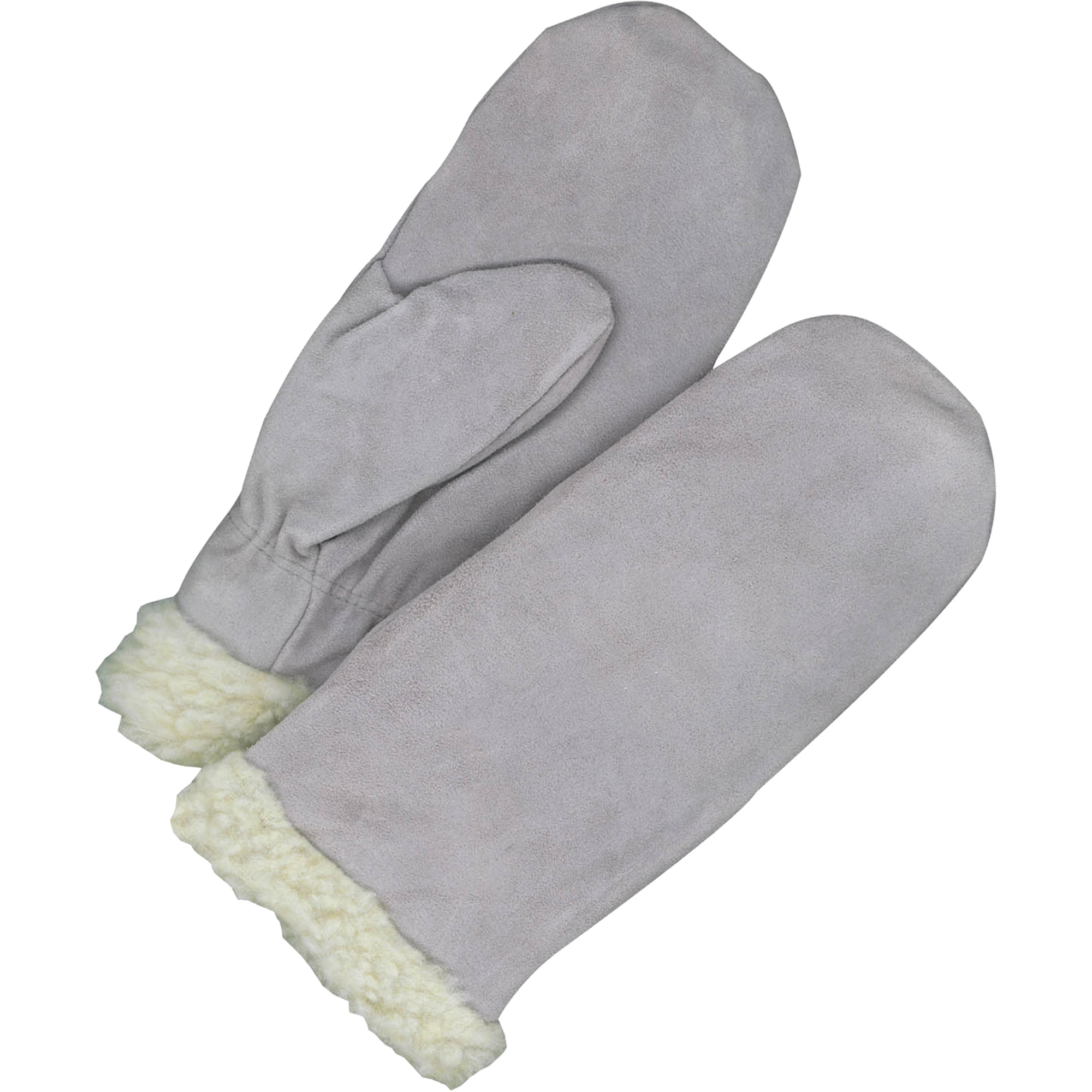 Mitaines en cuir de vache refendu à doublure classique, Taille Taille unique, Mitaine