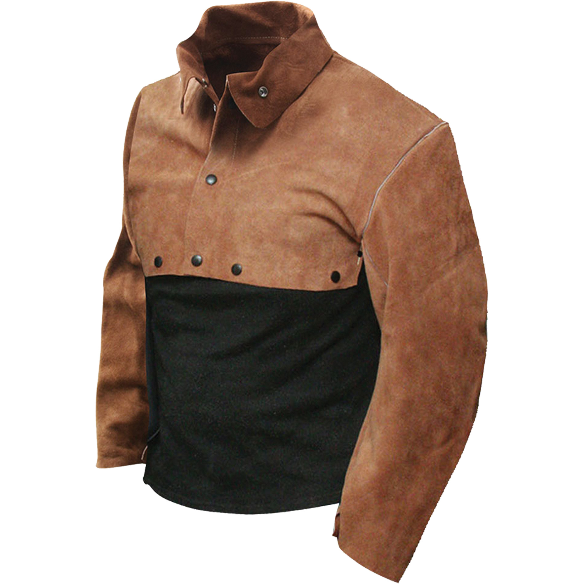 Plastron à manches en cuir de qualité standard, 2T-Grand, Brun