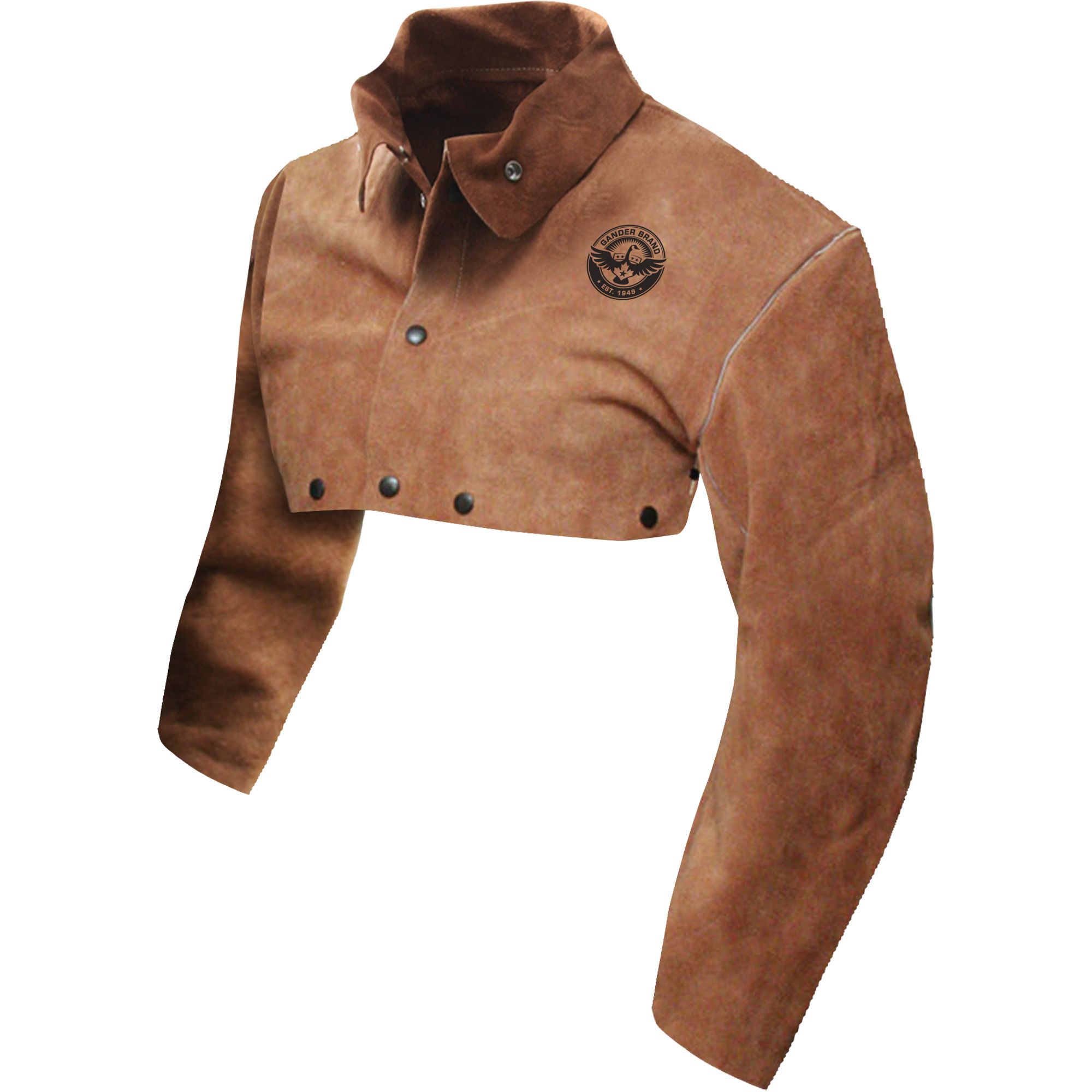 Plastron à manches en cuir de qualité standard, T-Grand, Brun