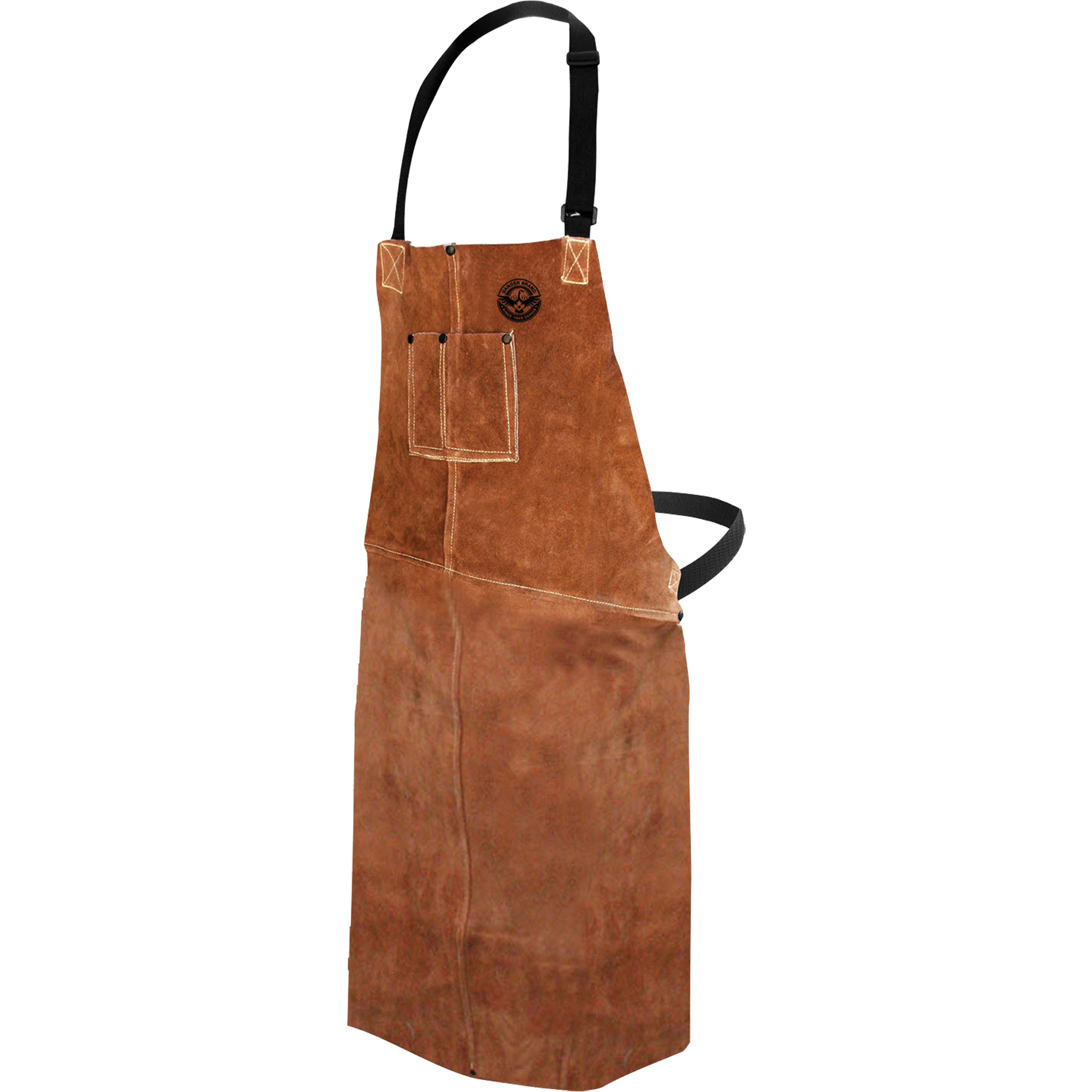 Tablier de soudage en cuir, Salopette, 36" lo, Brun