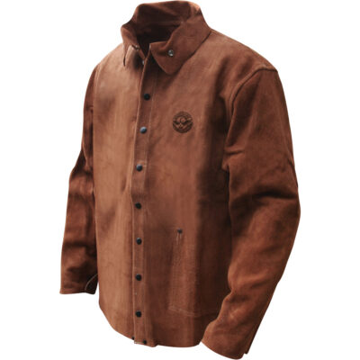 Veste de soudage en cuir fleur de vache refendu Gander Brand, Cuir, 2T-Grand, Brun