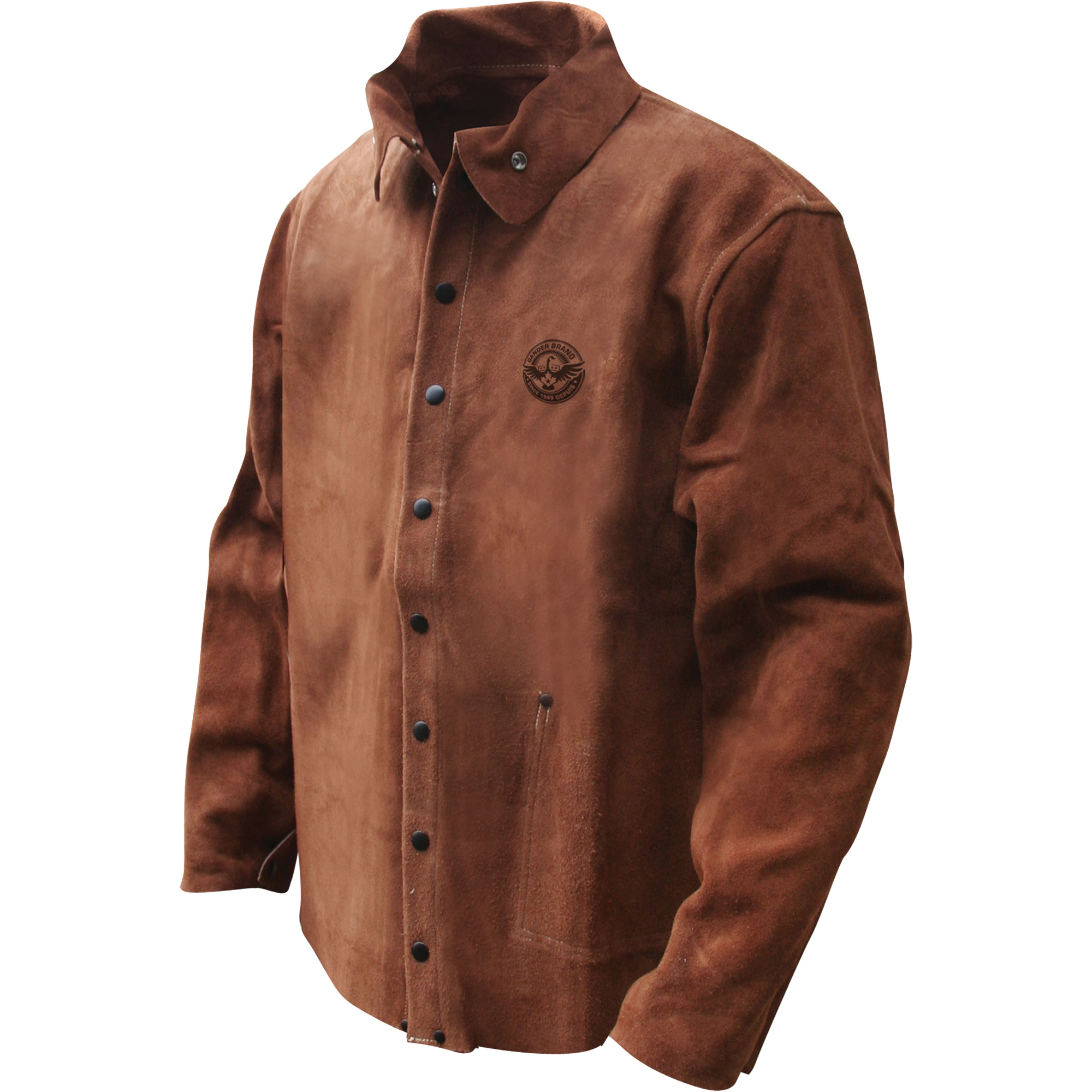 Veste de soudage en cuir fleur de vache refendu Gander Brand, Cuir, 2T-Grand, Brun