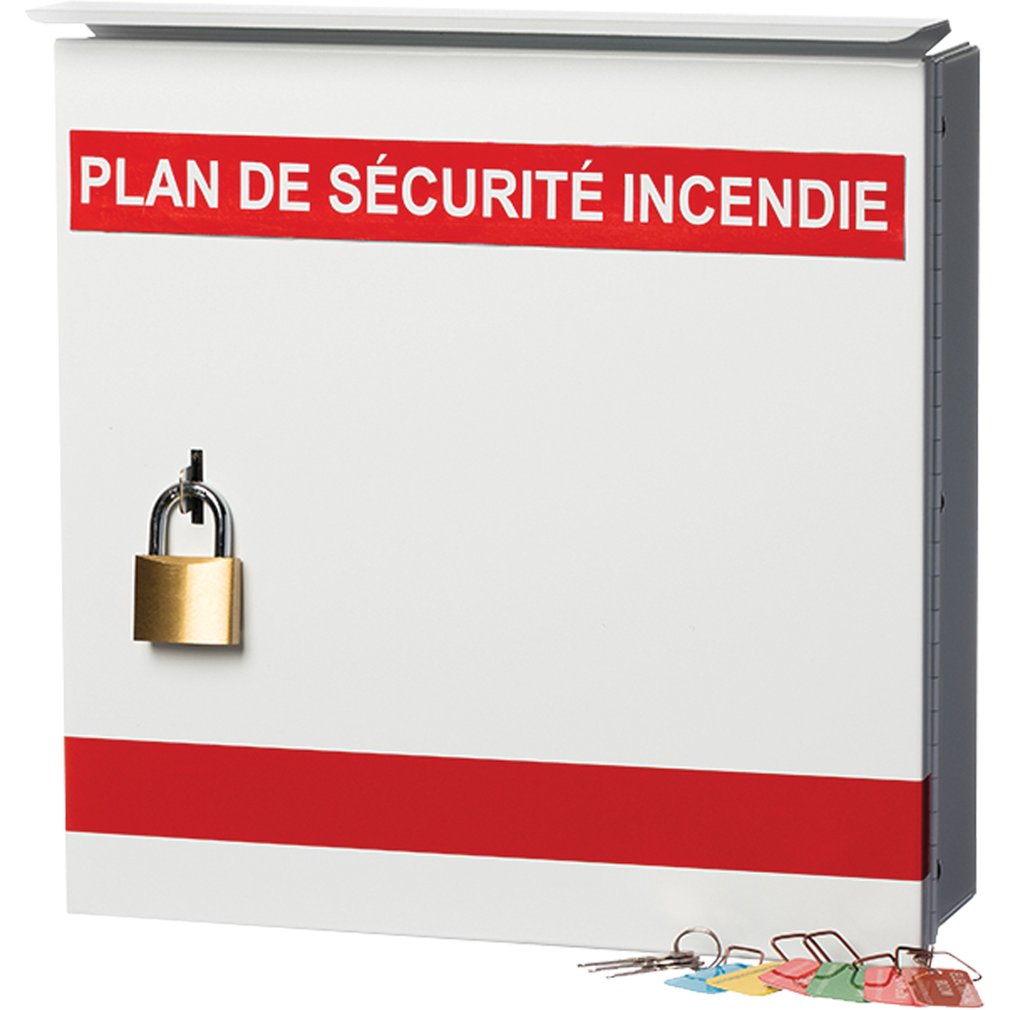 Boîte pour plan de sécurité en cas d'incendie
