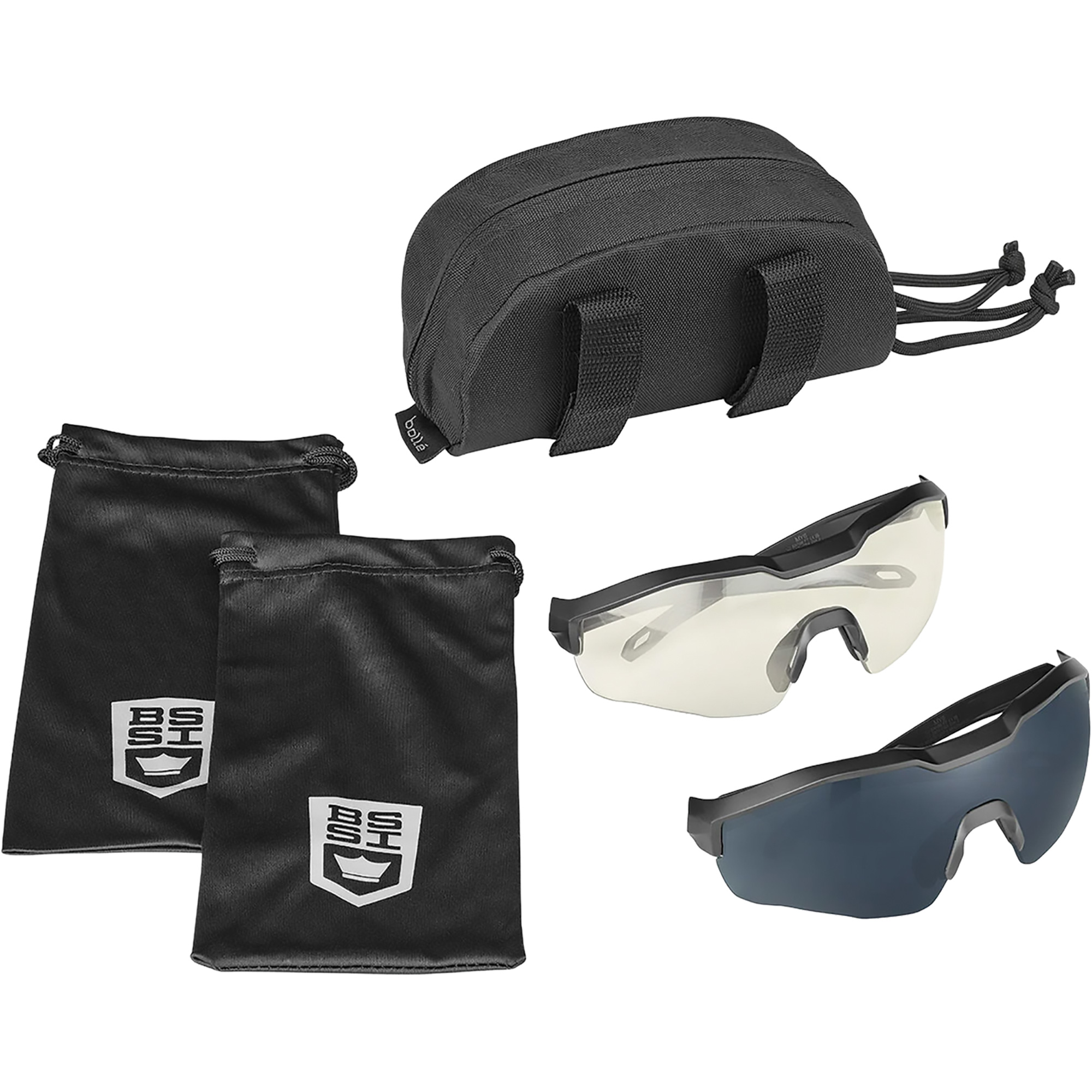 Ensemble de cache-œil pour lunettes de sécurité MY6, Lentille Transparent/Fumée, Antibuée/Anti-égratignures, ANSI Z87+