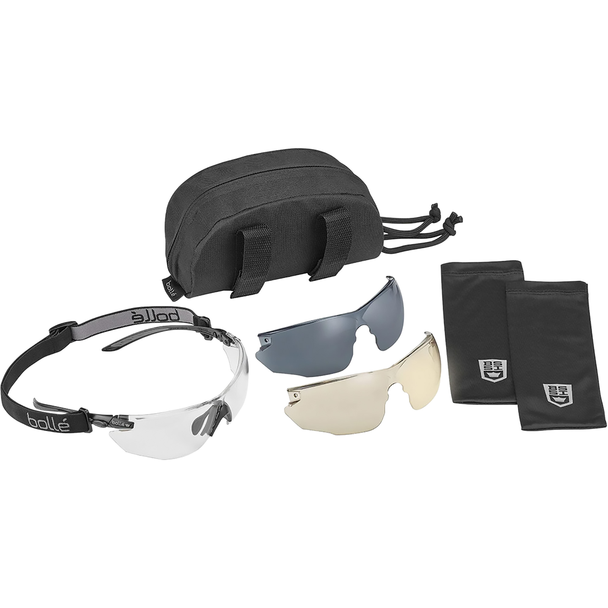 Ensemble de lunettes de sécurité Combat, Lentille Transparent/Cuivre/Fumée, Antibuée/Anti-égratignures, ANSI Z87+