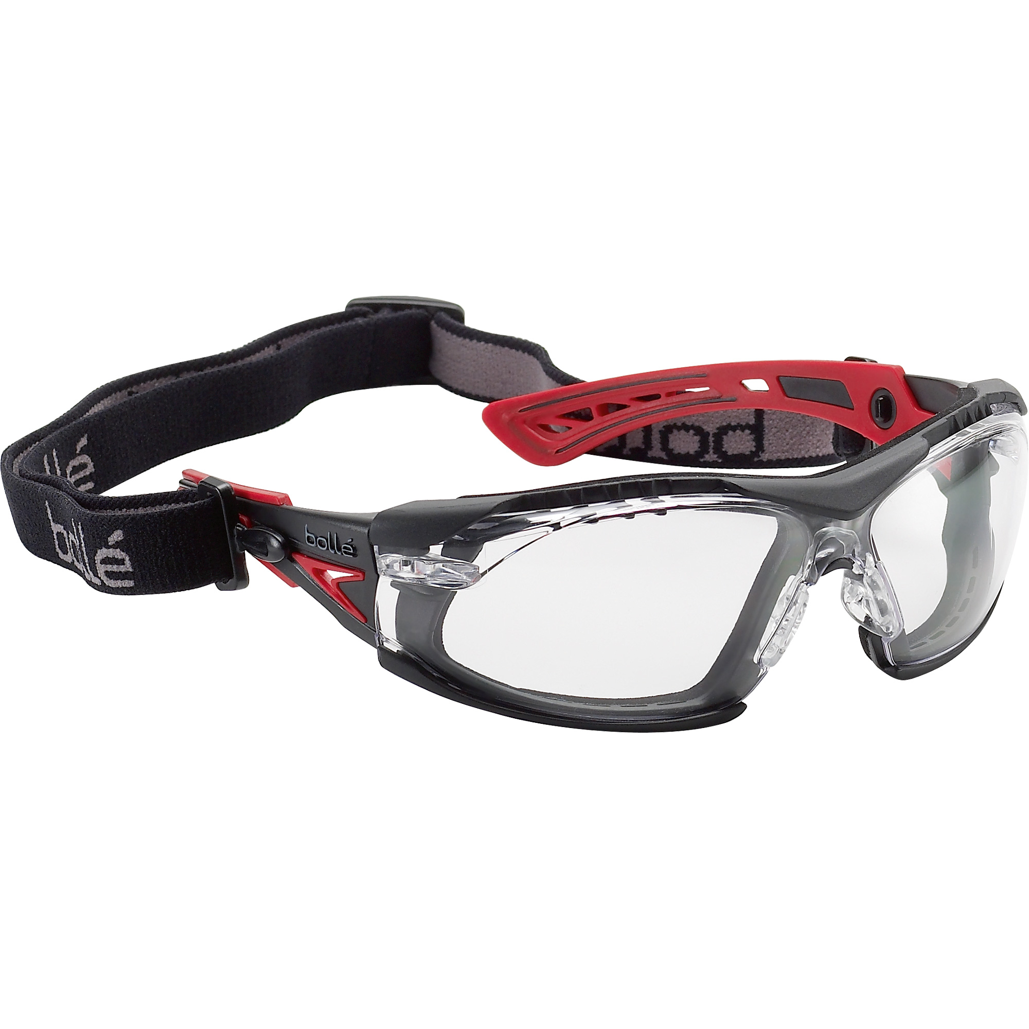 Lunettes de sécurité avec doublure en mousse et sangle Rush+, Lentille Transparent, Antibuée/Anti-égratignures, Répond ou surpasse la norme CSA Z94.3