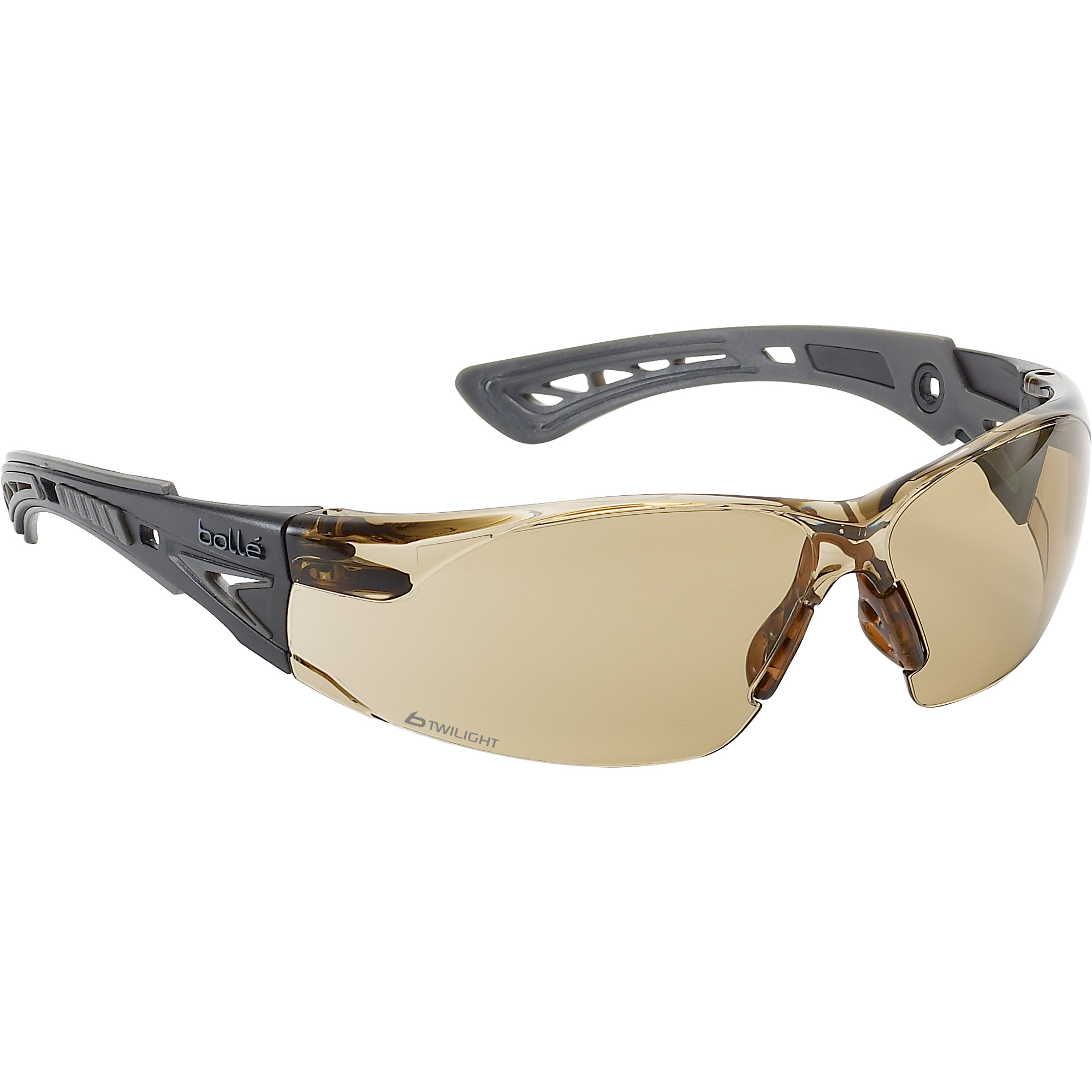Lunettes de sécurité Rush+, Lentille Brun, Antibuée/Anti-égratignures, Répond ou surpasse la norme CSA Z94.3