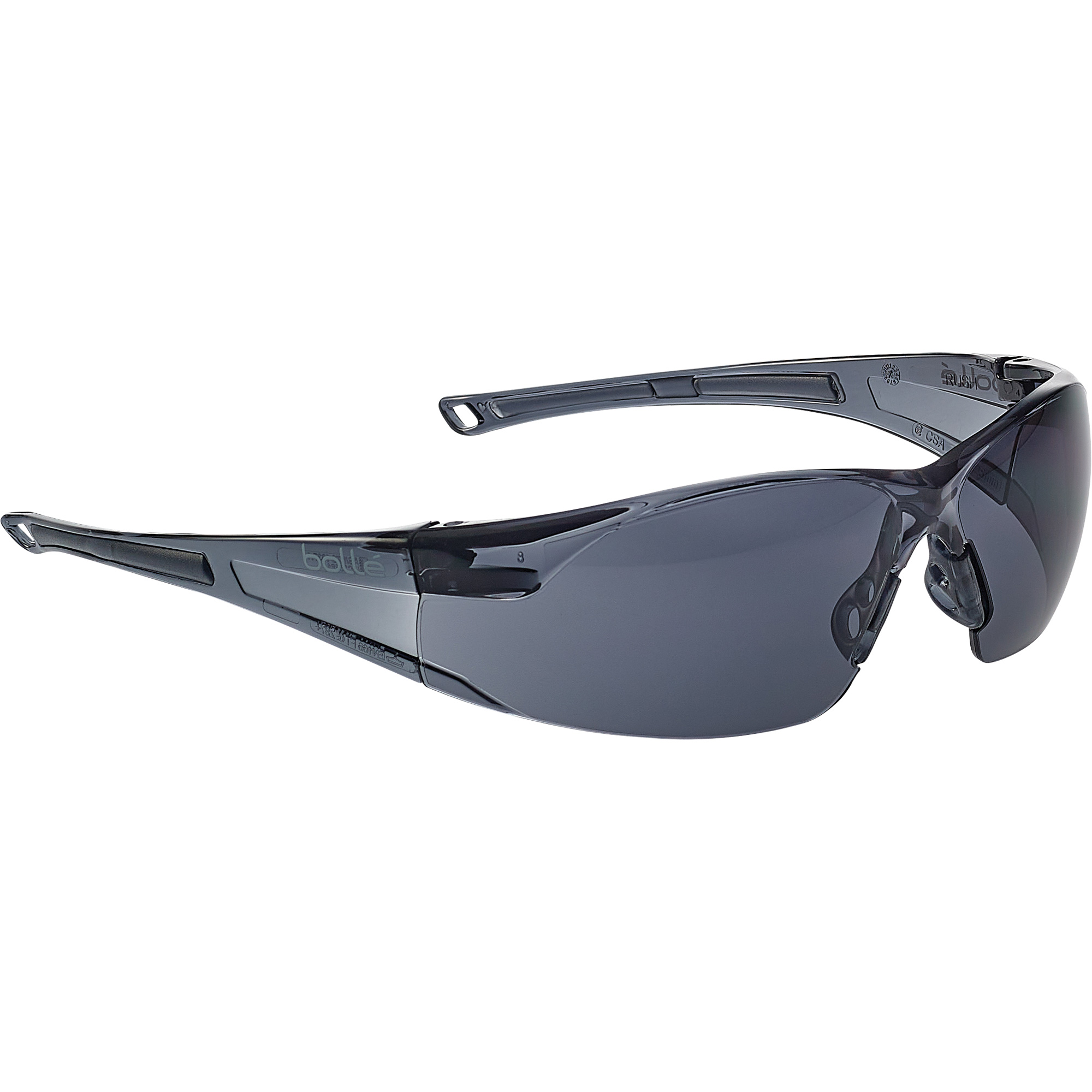 Lunettes de sécurité Rush, Lentille Fumée/Grise/fumée, Antibuée/Anti-égratignures, Répond ou surpasse la norme CSA Z94.3