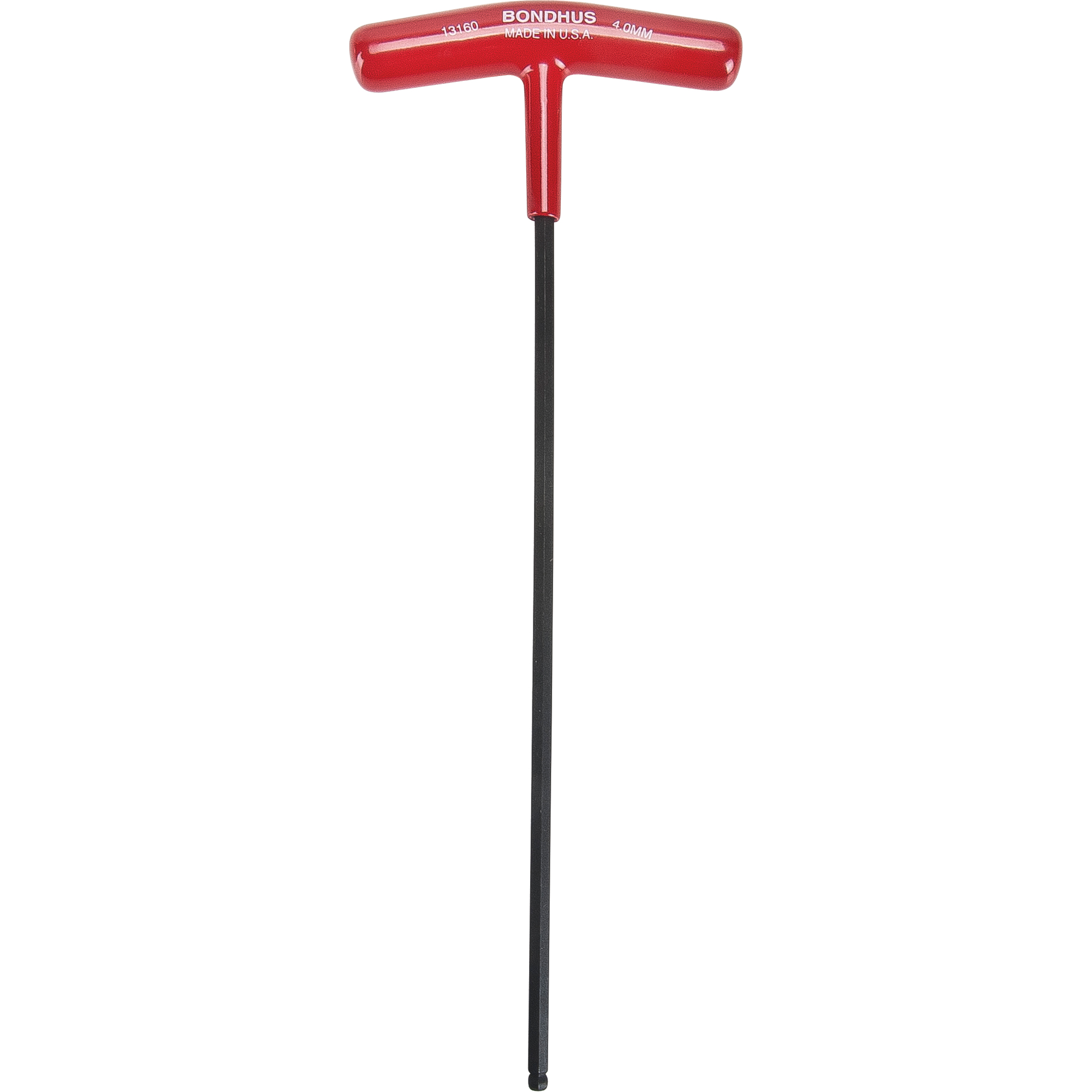 Clé hexagonale individuelle métrique, embout Sphérique, 4 mm x 8,7" lo, Poignée en T