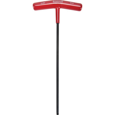 Clé hexagonale individuelle métrique, embout Sphérique, 5 mm x 9,7" lo, Poignée en T