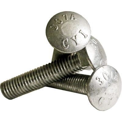 Boulon de carrosserie à filet complet, 5/16" x 2-1/2" lo, Galvanisé, Corsé