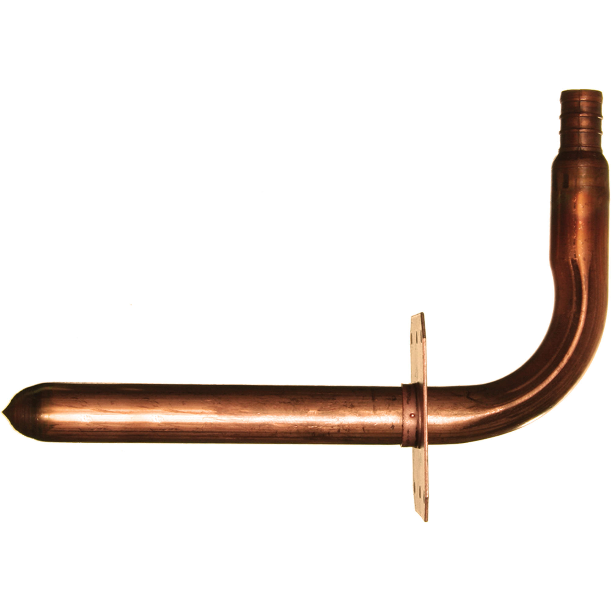 Coude à embout à collet avec support, Cuivre, 1/2" x 3-1/2" x 6"