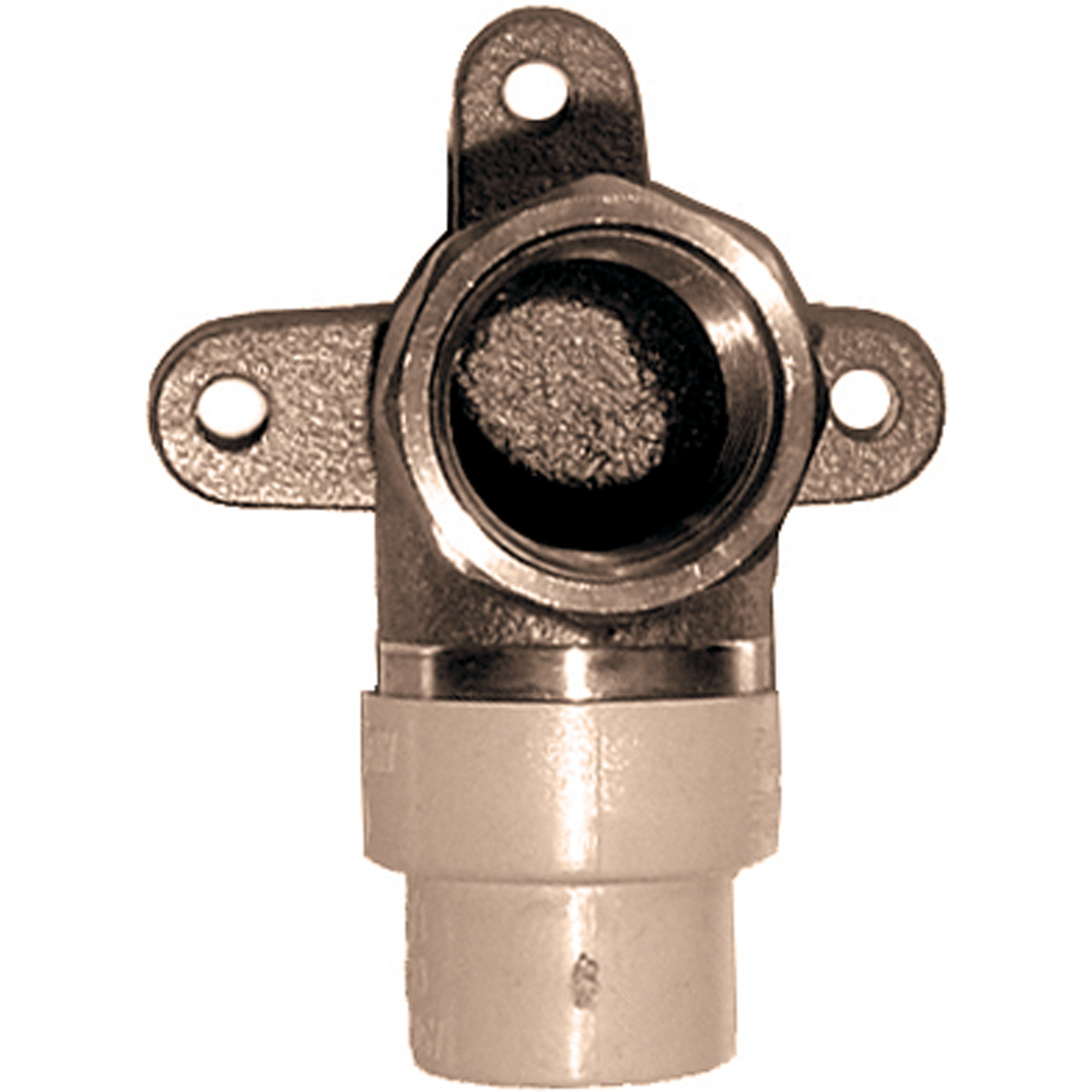 Coude applique 90° monobloc, Noeud x FPT, Laiton/PVC-C, 3/4"