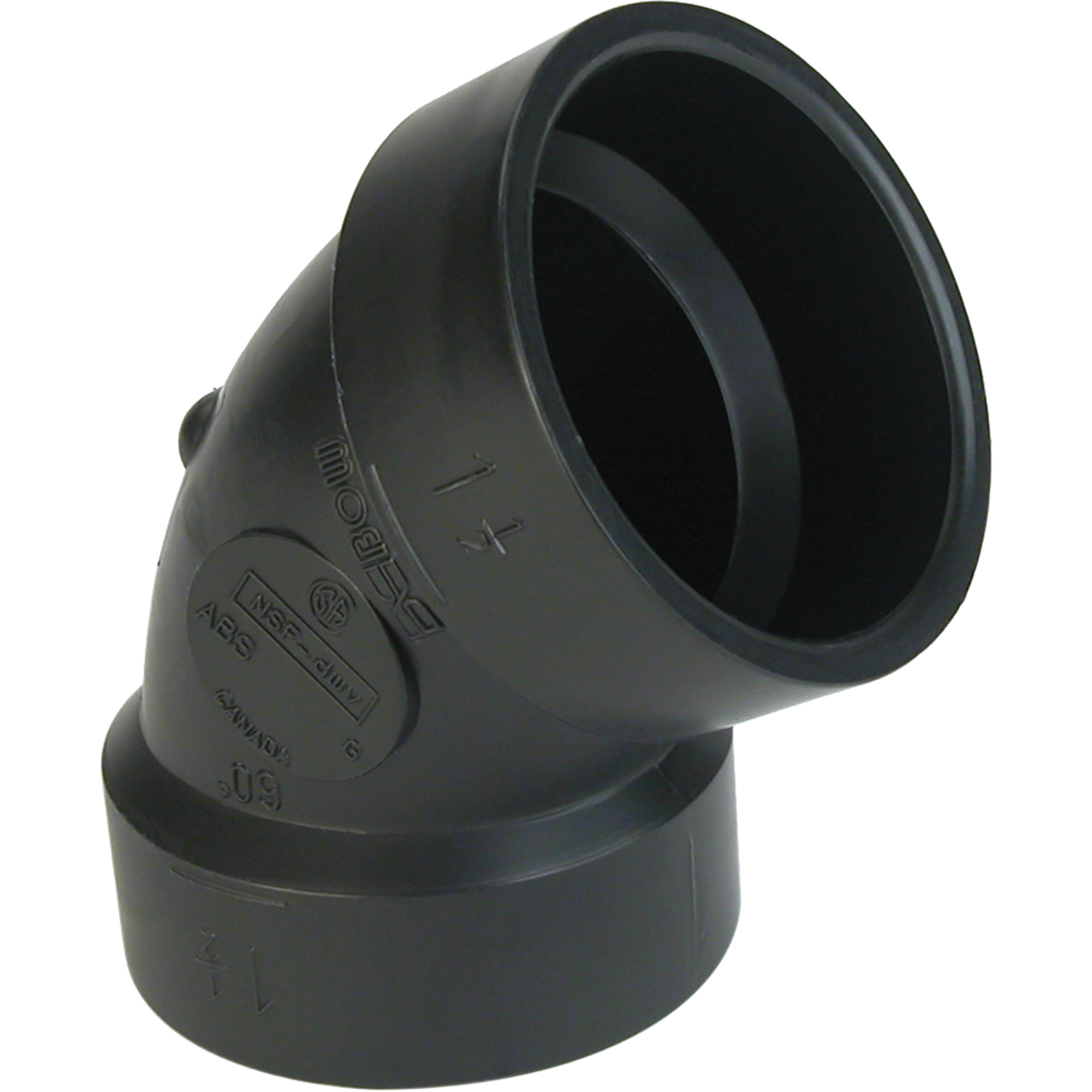 Raccord coude 60°, Noeud x noeud, Plastique, 4"