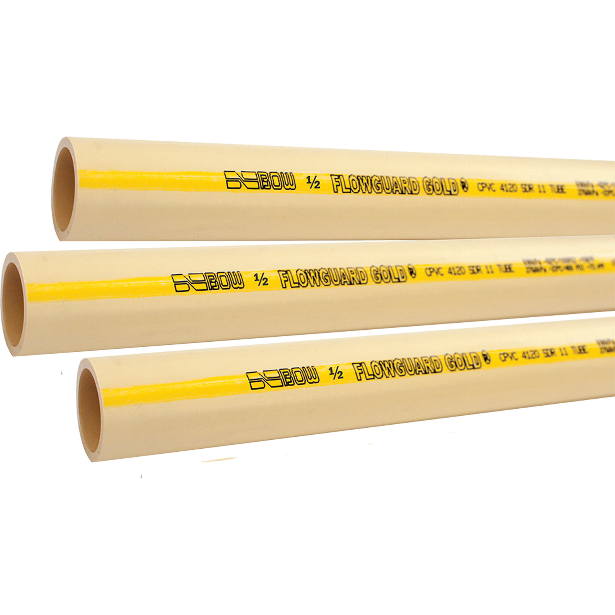 Tuyau pour eau froide ou chaude Flowguard GoldMD, PVC-C, 10' lo x 0,5" dia.