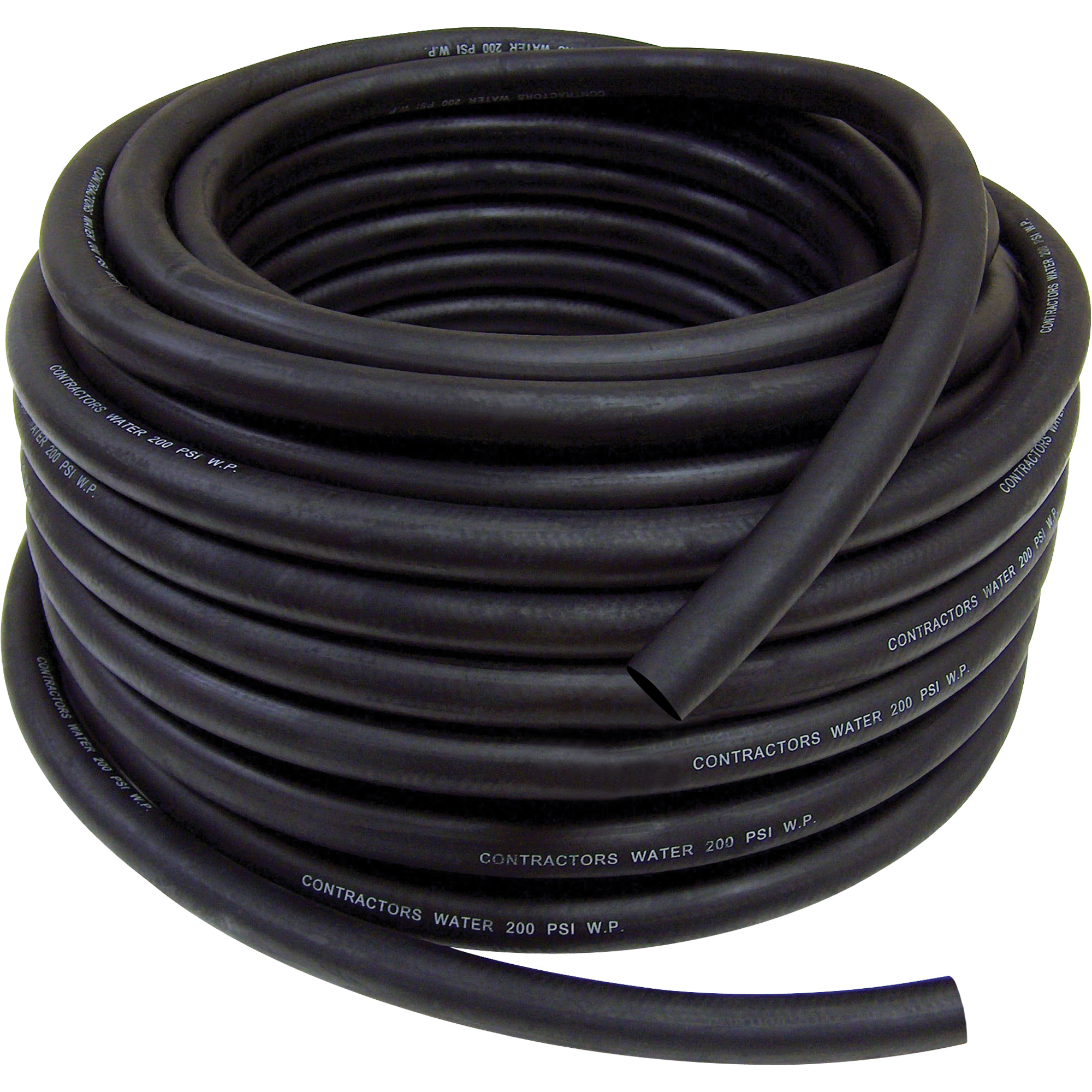 Boyau de jardin d'évacuation de l'eau pour entrepreneur, Caoutchouc, 3/4" dia x 50'