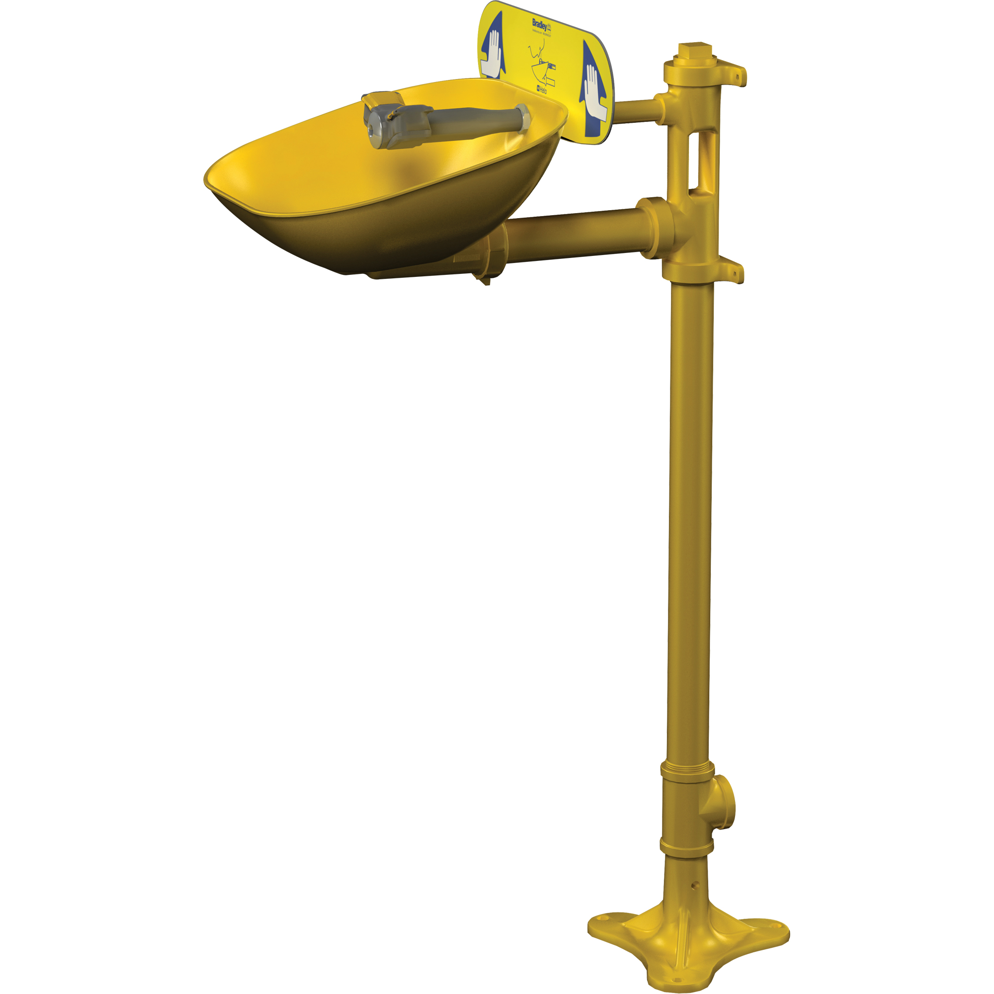 Poste de douche oculaire HaloMC, Installation Socle, Bol Plastique