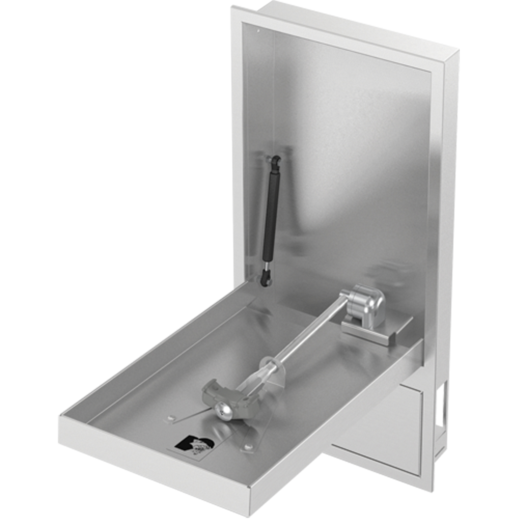 Poste de douche oculaire, Installation Montage mural, Bol Acier inoxydable