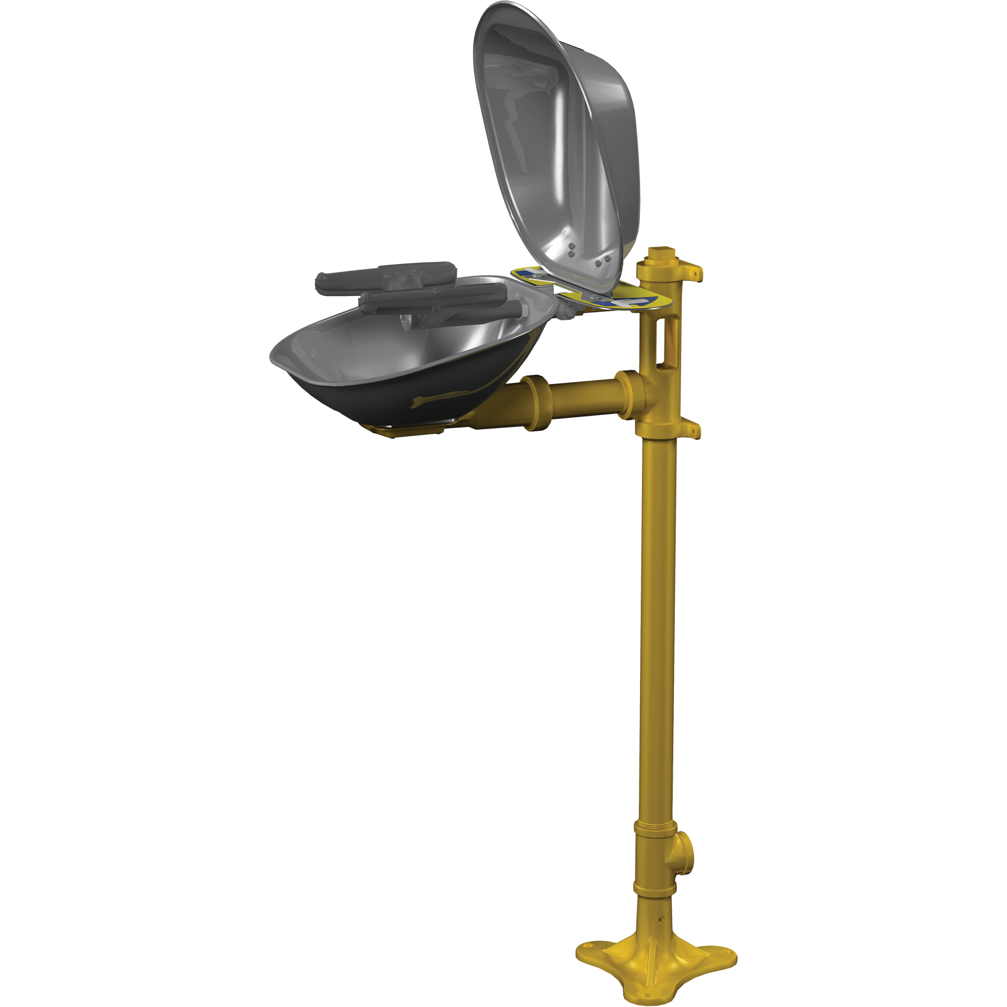 Postes de douche oculaire/faciale HaloMC, Installation Socle, Bol Acier inoxydable