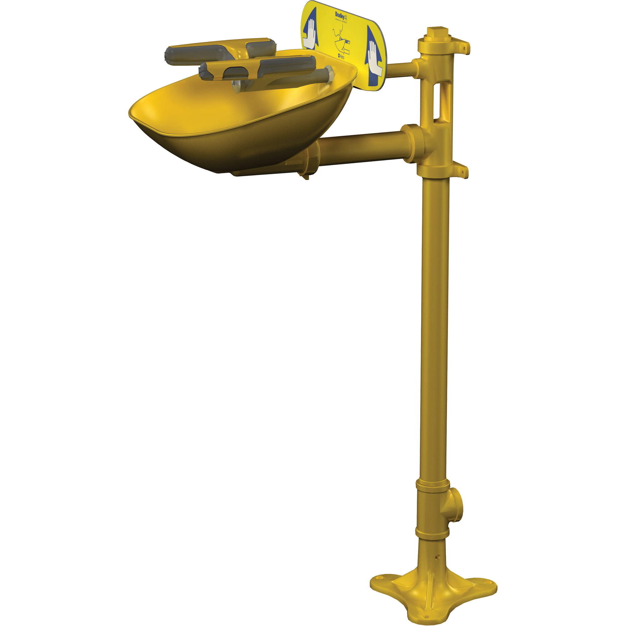 Postes de douche oculaire/faciale HaloMC, Installation Socle, Bol Plastique